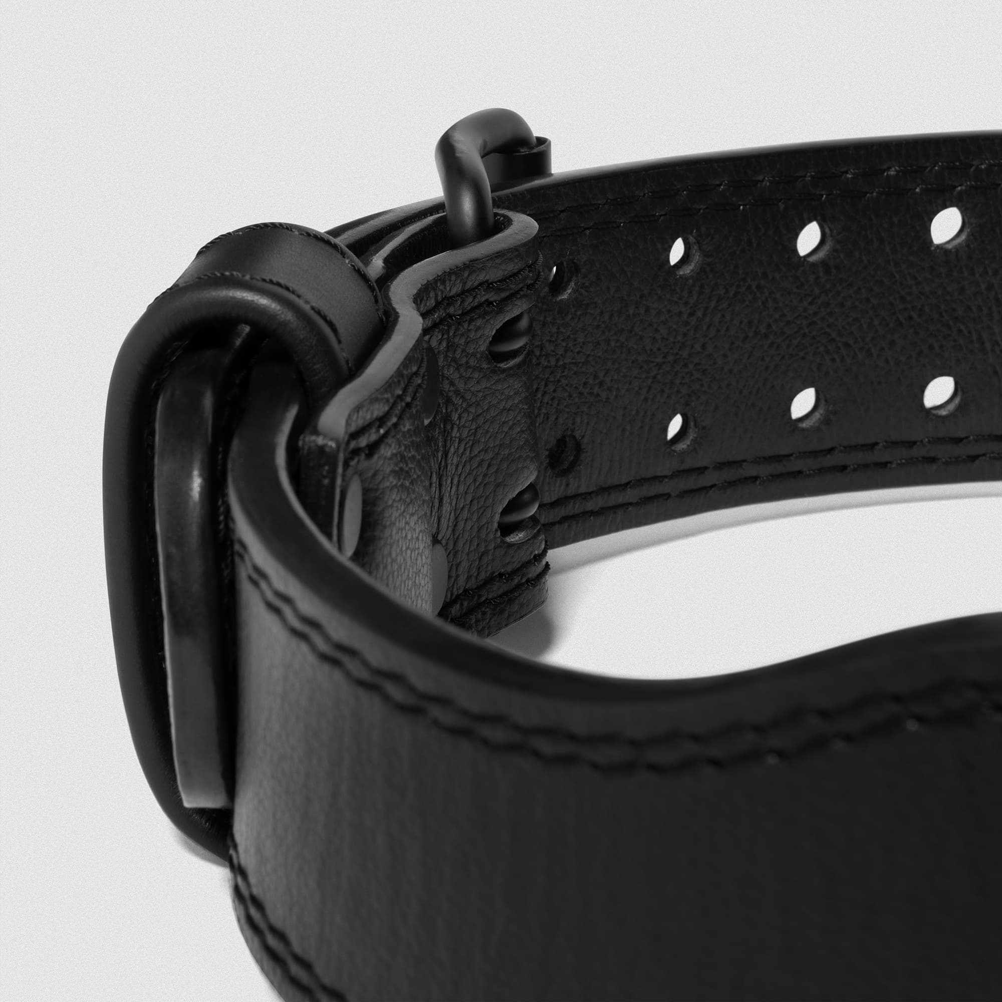 Leather Weightlifting Belt close up shot of inside of belt