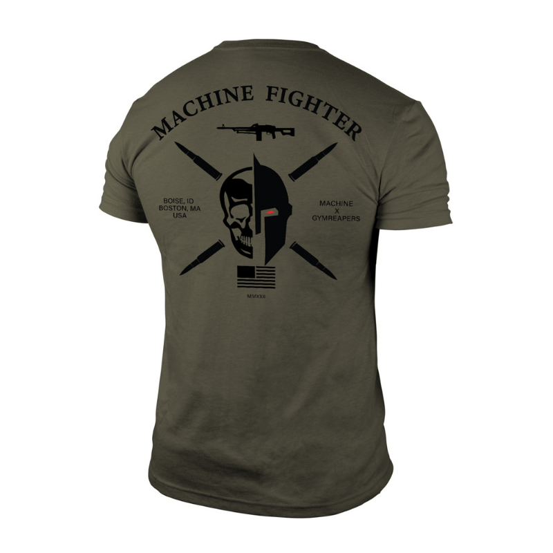 7.62 machine tee back green