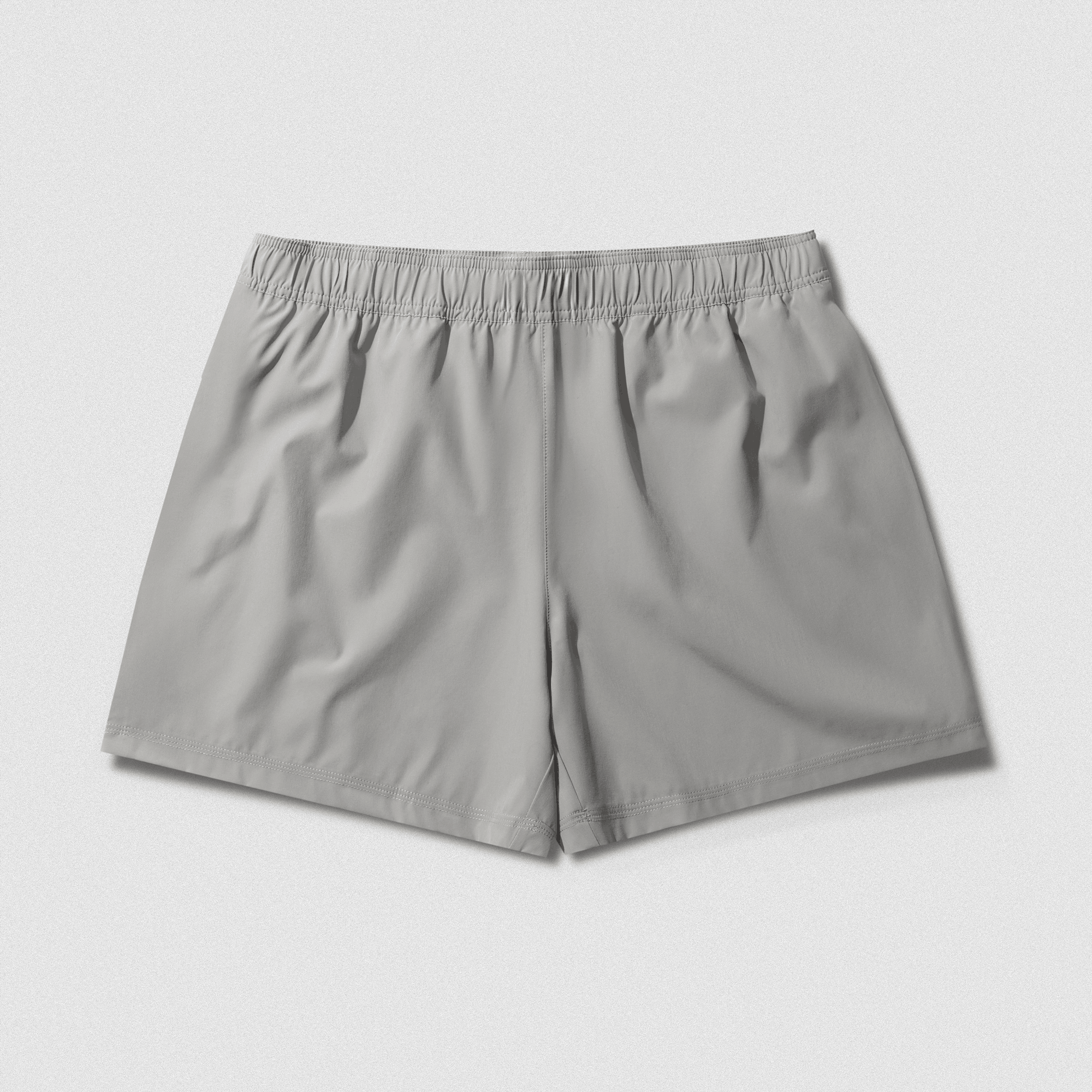 Back view of Men's Conquer 5 Inch Shorts - Gray