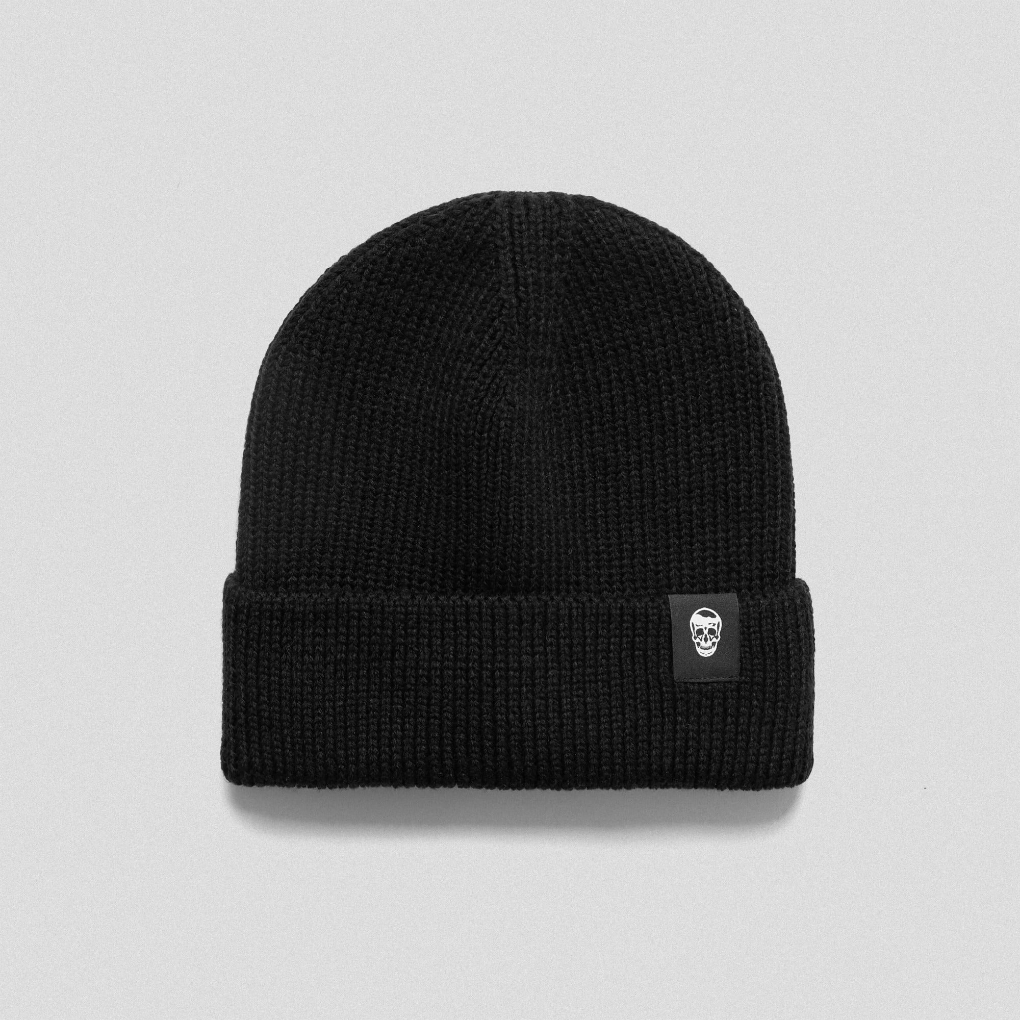 beanie front black studio