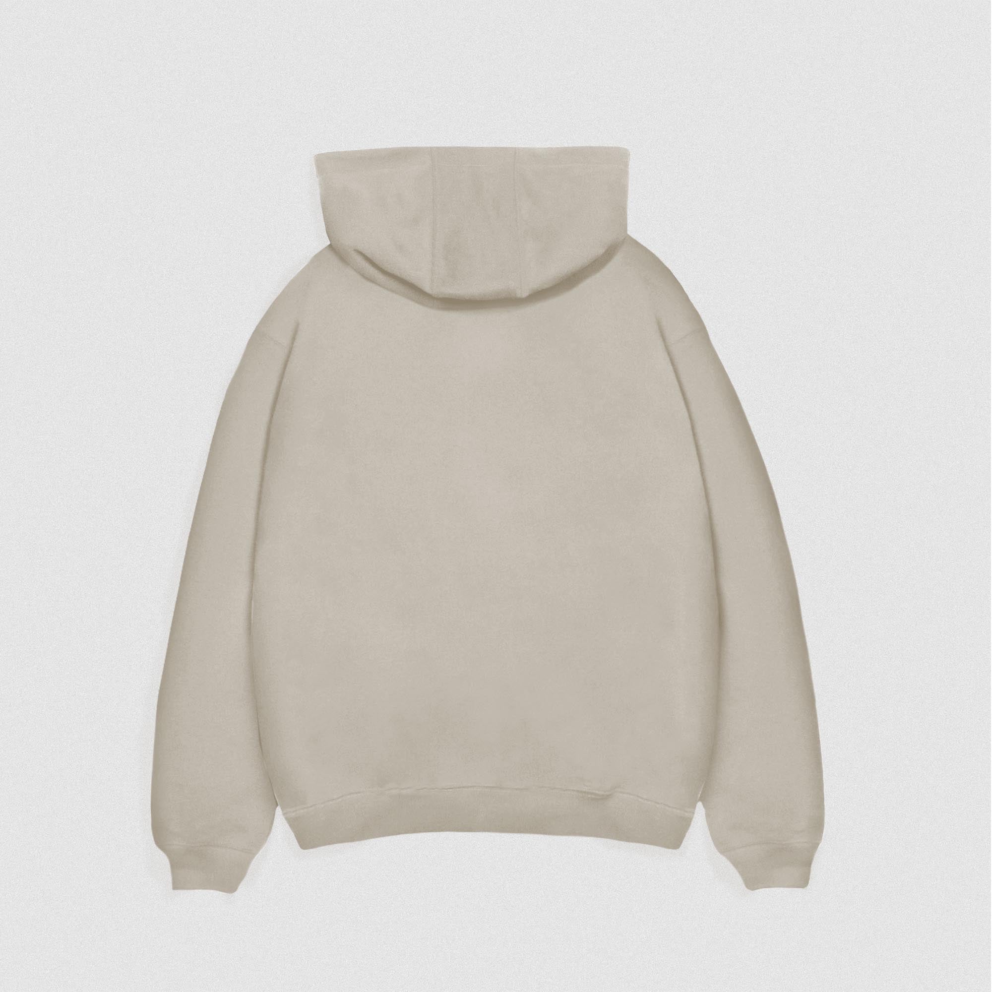 Bone Heavyweight Hoodie lay flat shot front view