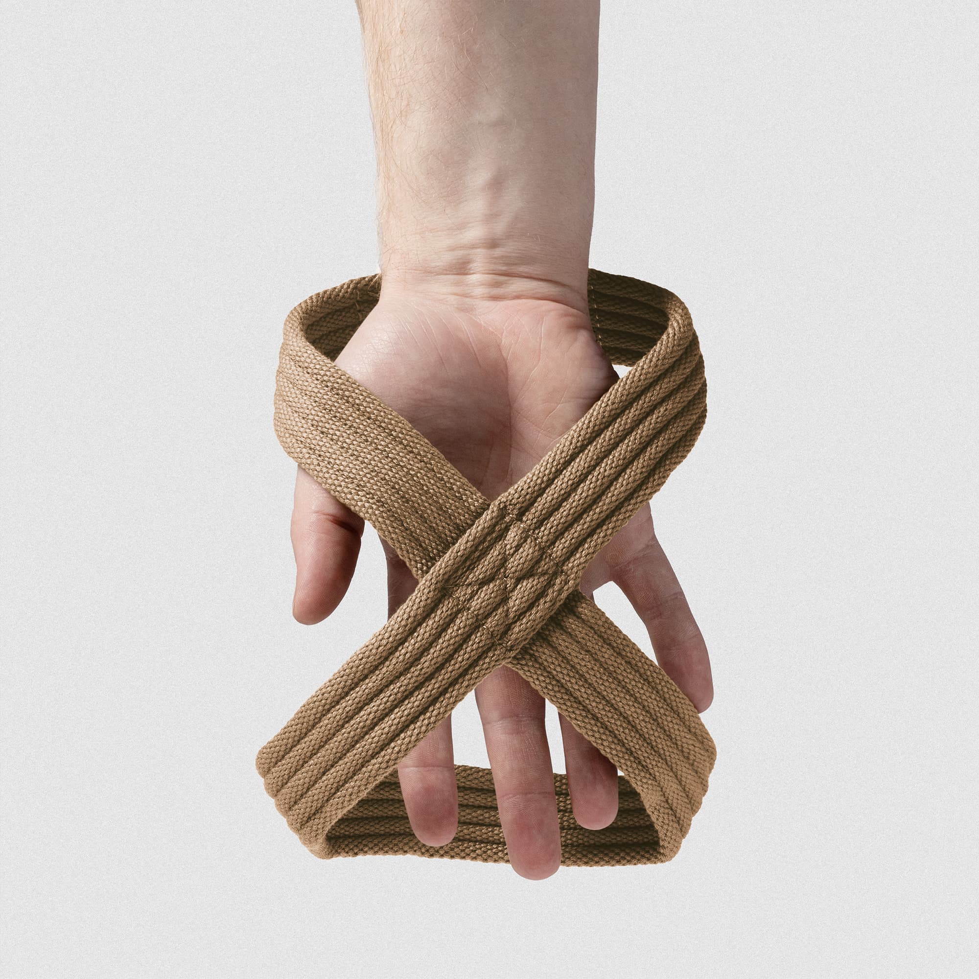 Athlete wearing the Khaki Figure 8 Lifting Straps