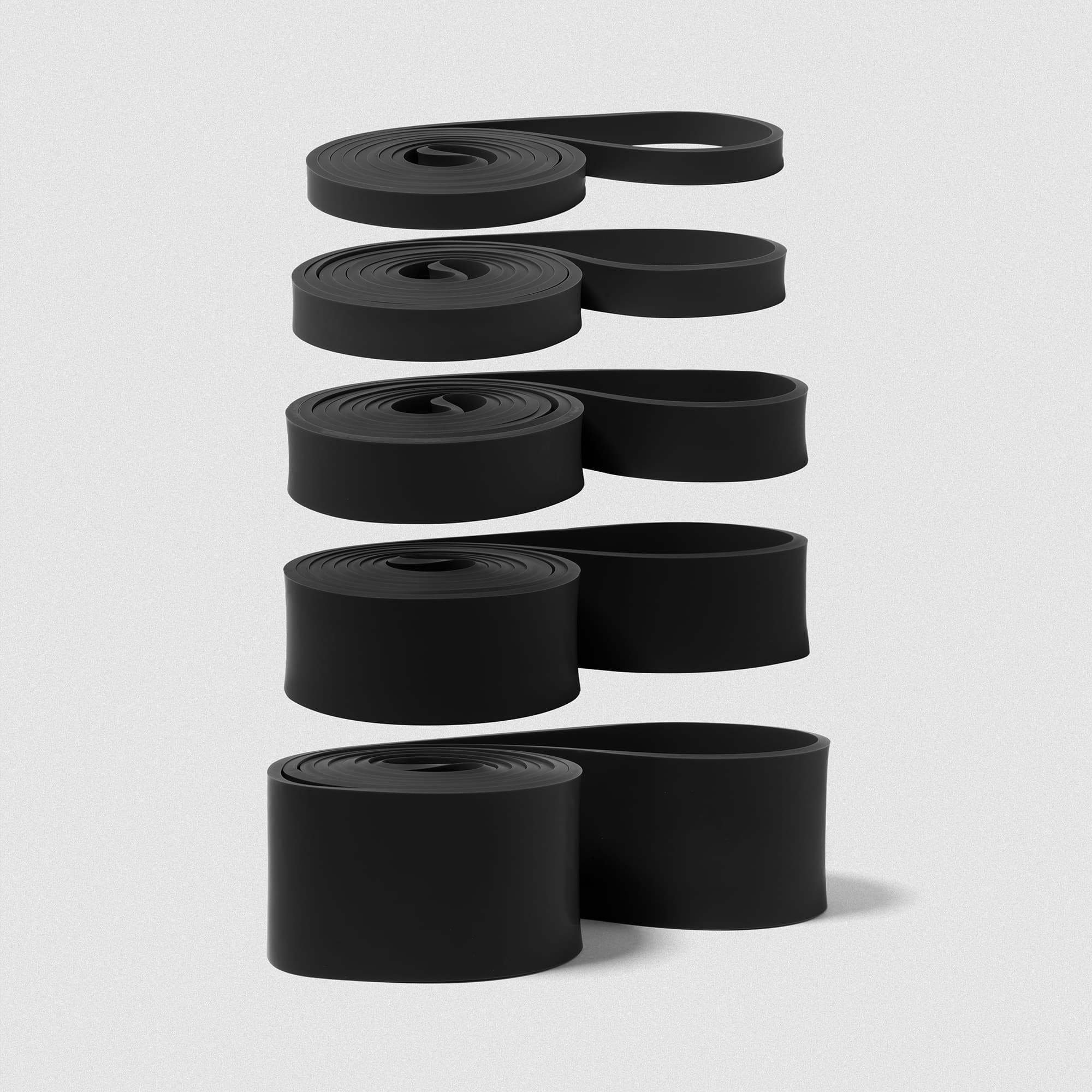 All Black Resistance Band Set stacked back view