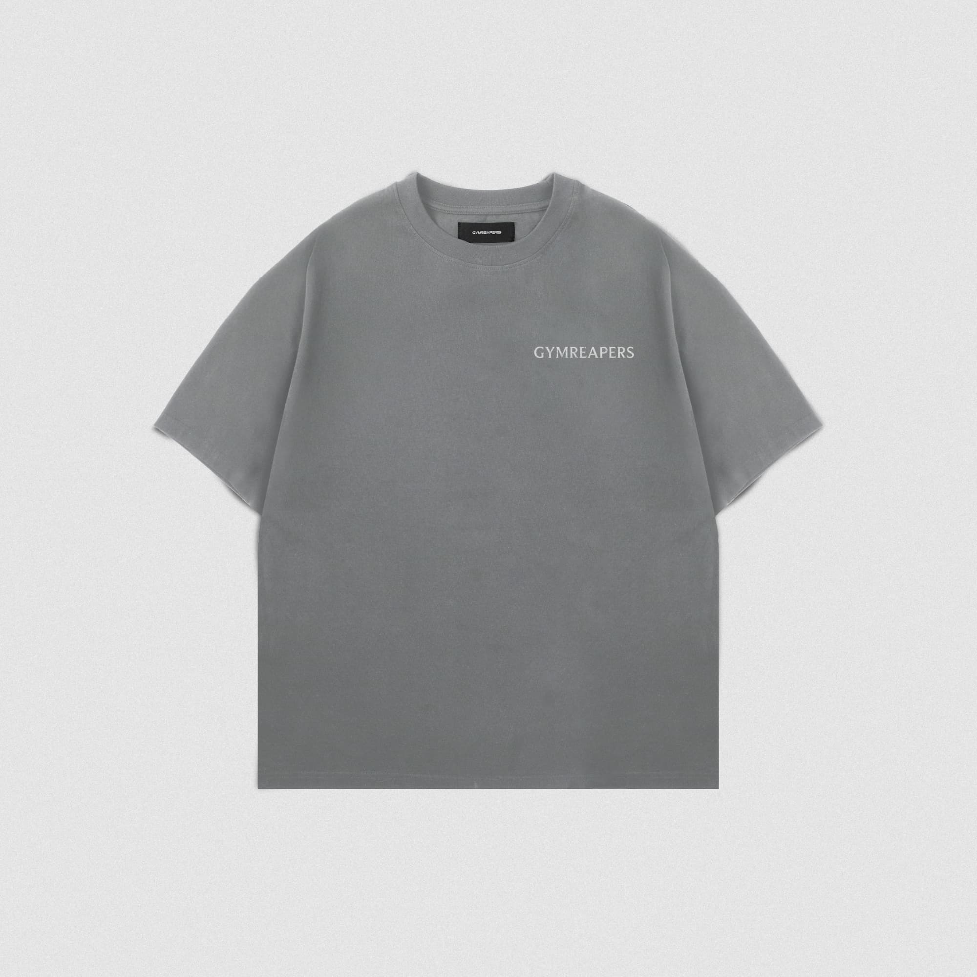 Front view of the Reflection Graphic Tee with a minimal Gymreapers logo on the left chest.