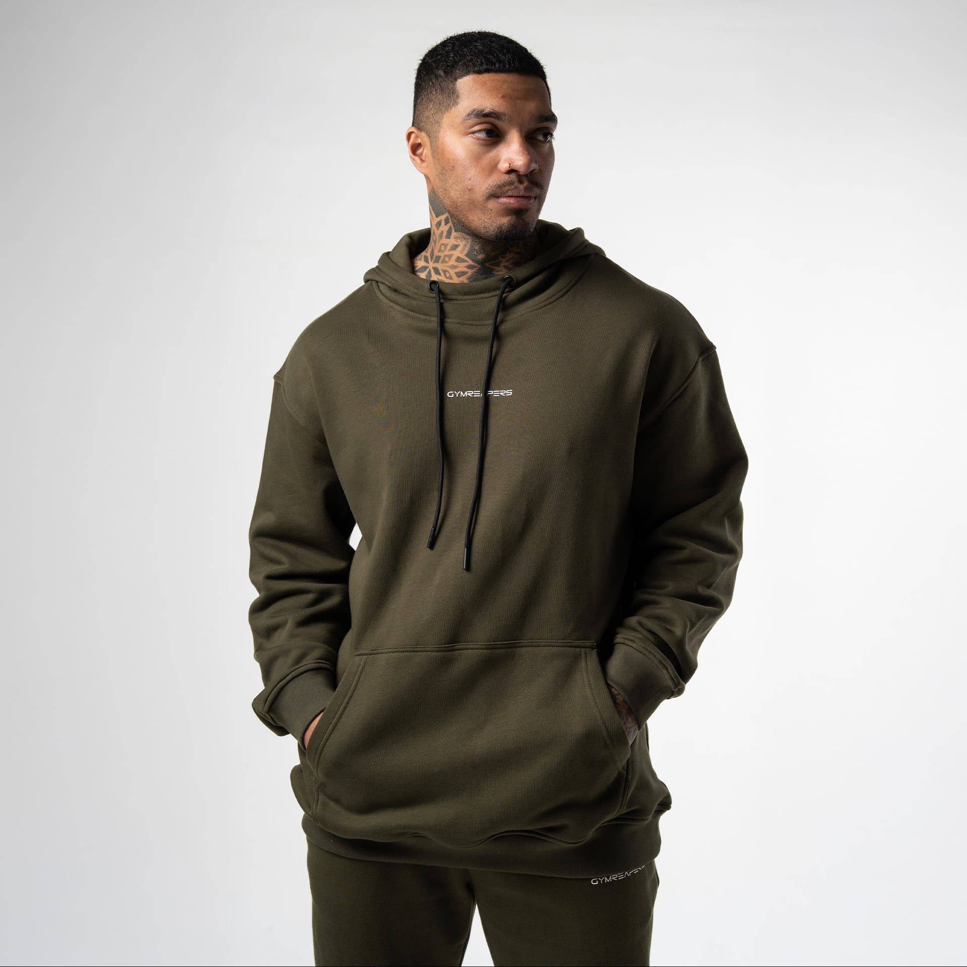 athlete wearing green axis hoodie
