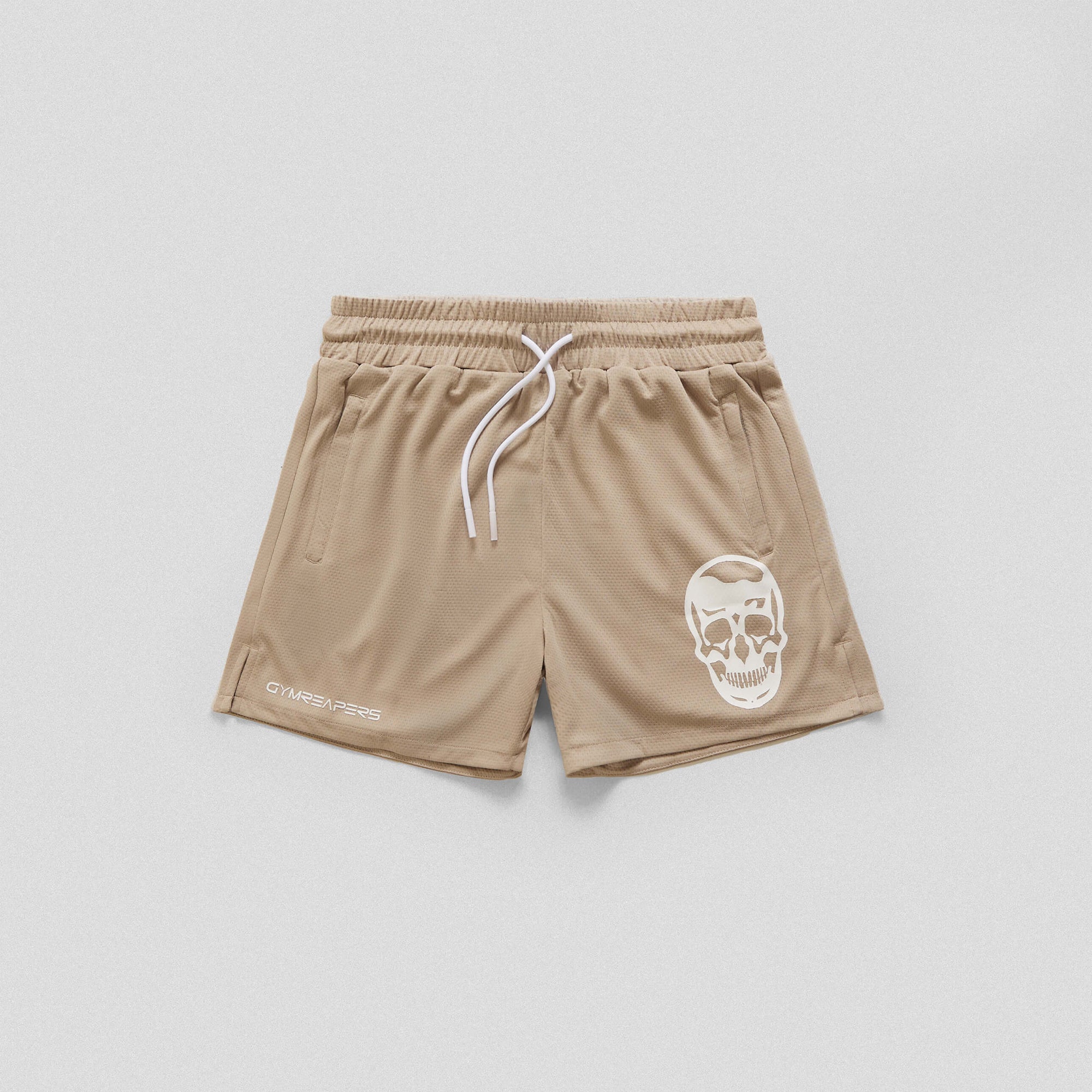 mesh short khaki front