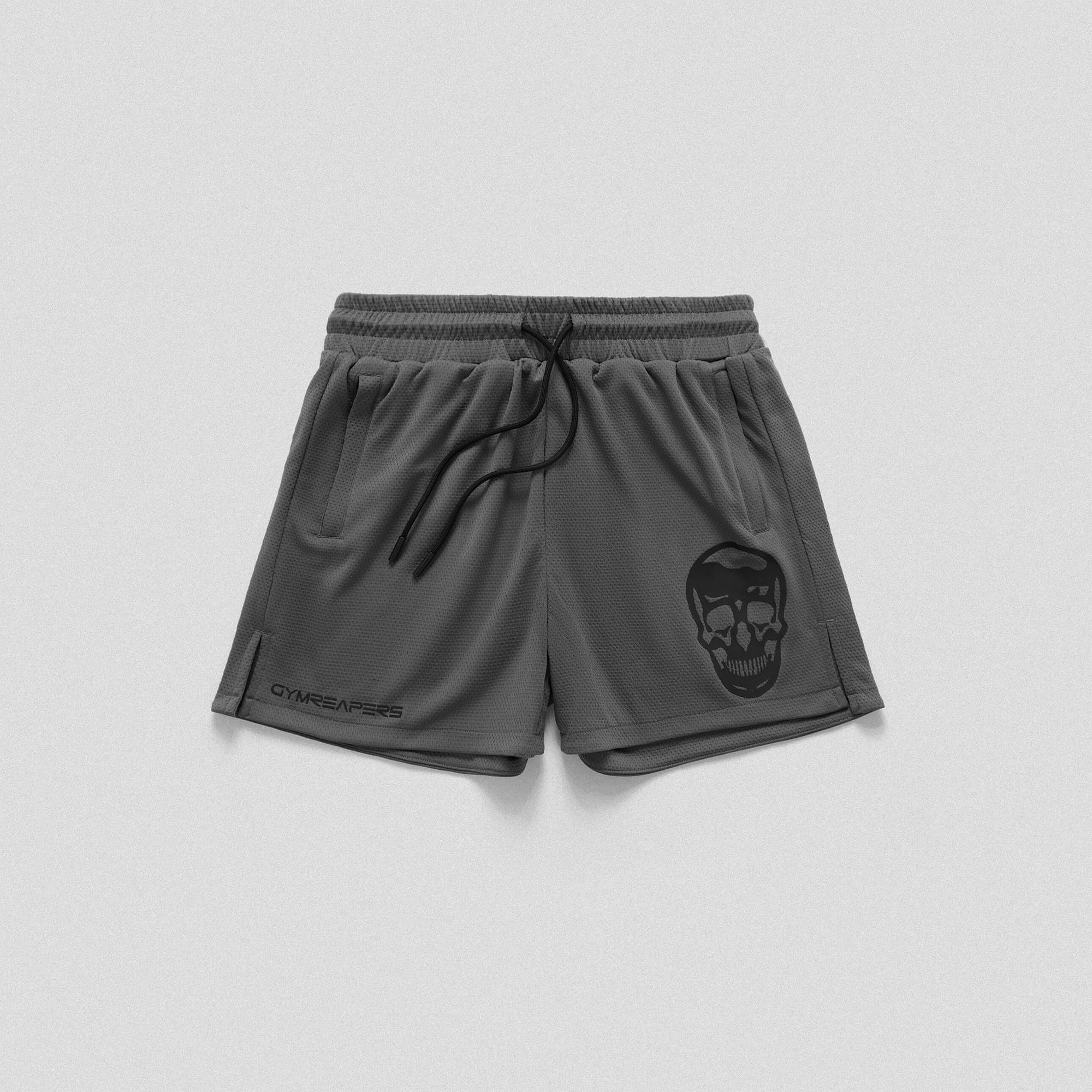 mesh shorts charcoal front