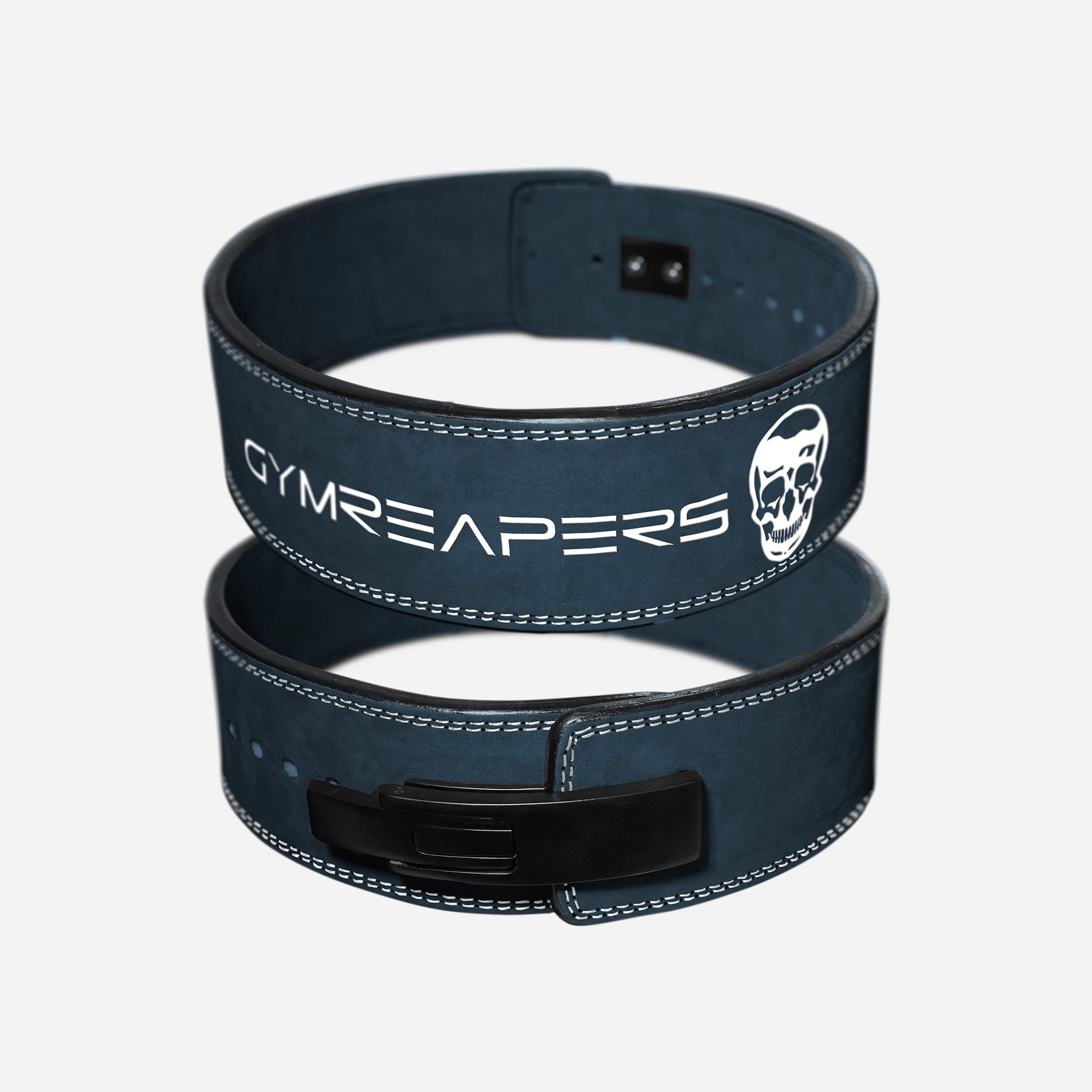 10mm lever belt navy stacked