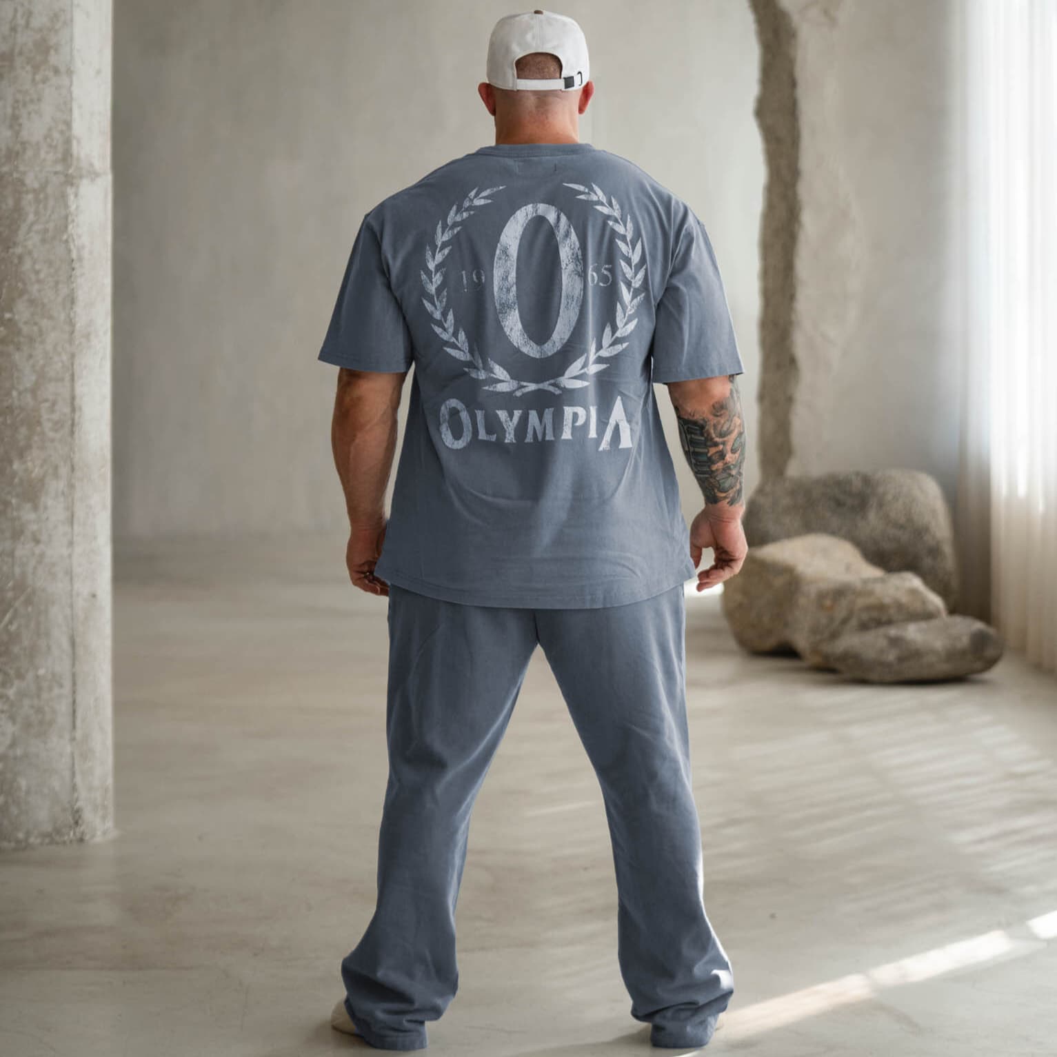 Back view of Olympia pale blue jogger set