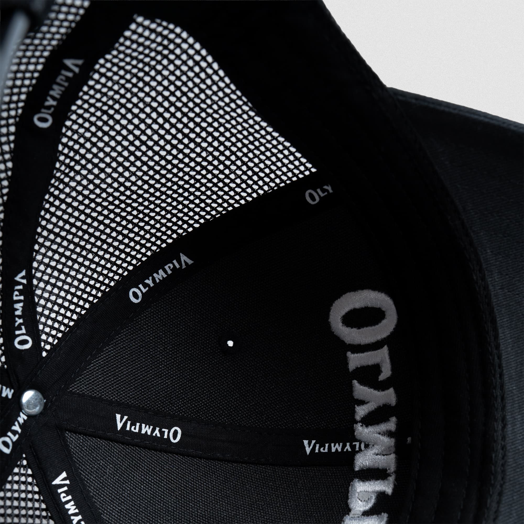 Olympia Trucker Hat inside detail shot
