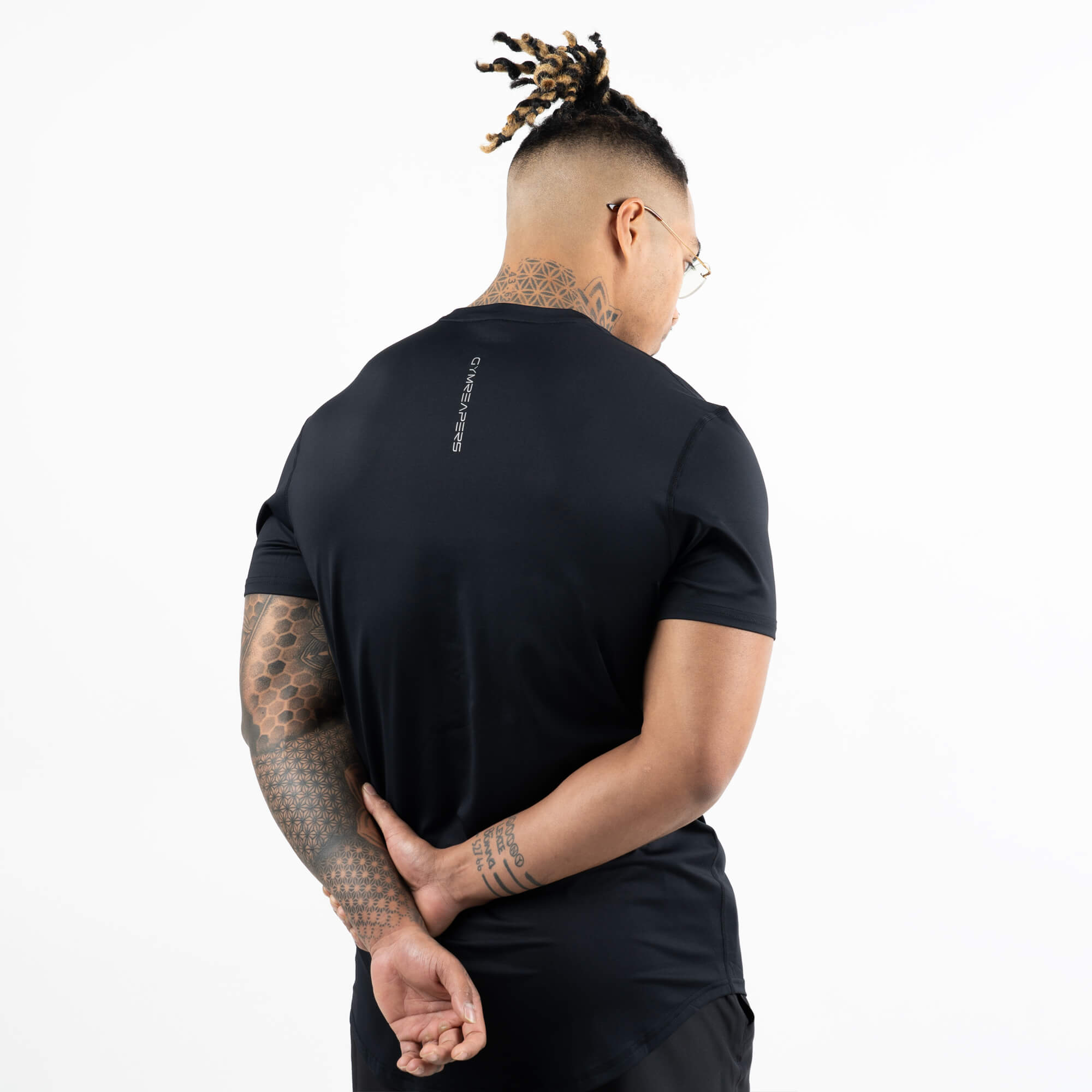 performance short sleeve black back