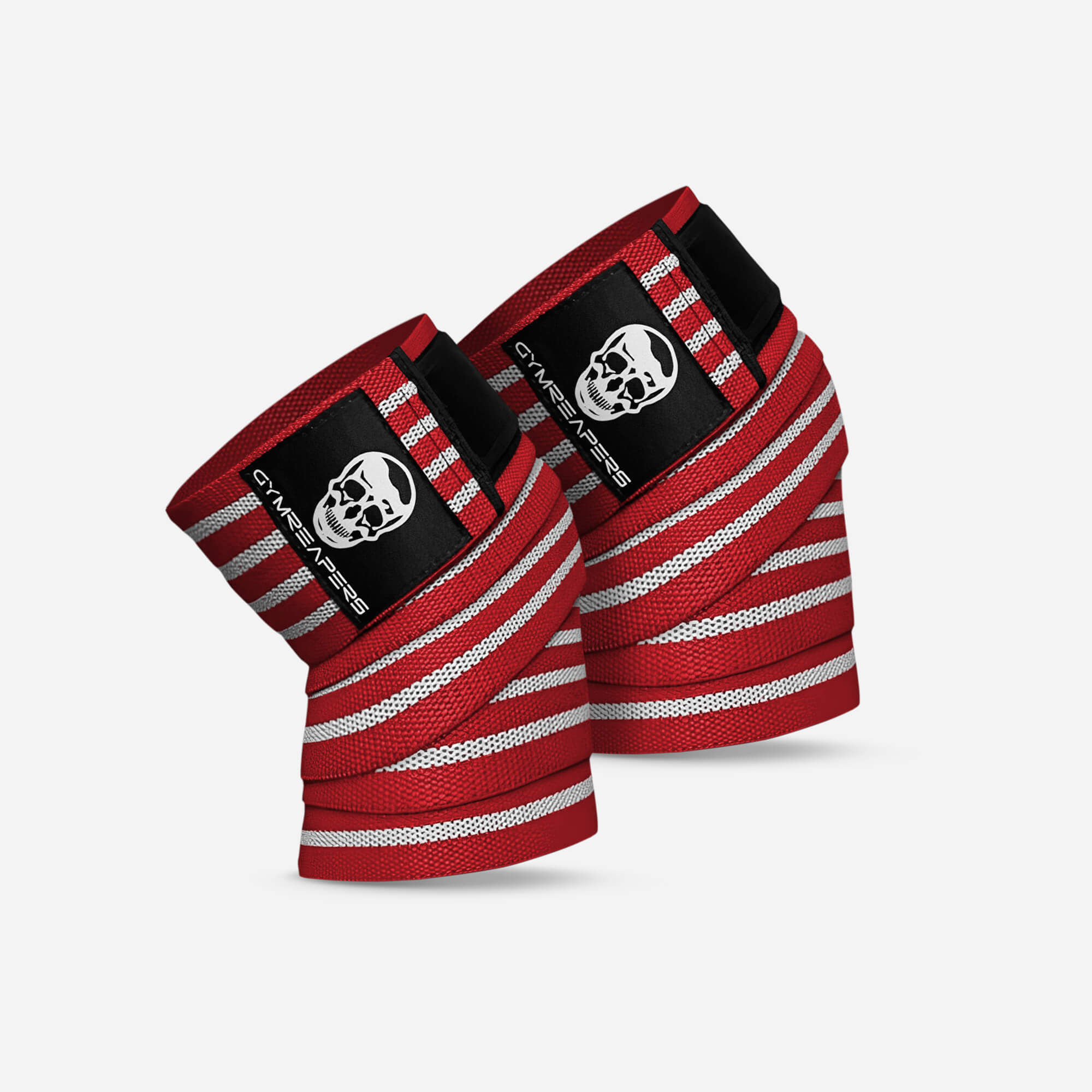 knee wraps red white full