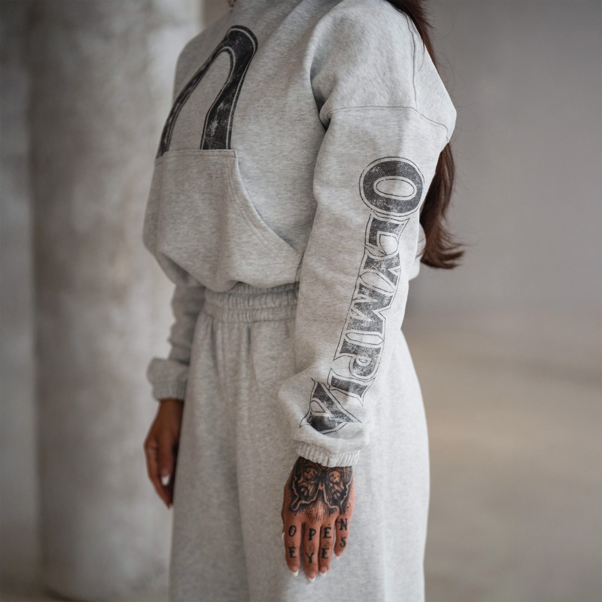 Olympia Cropped Hoodie side shot