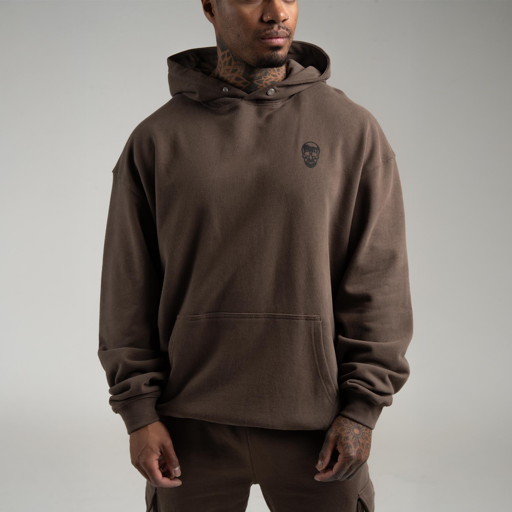 athlete wearing toffee heavyweight hoodie