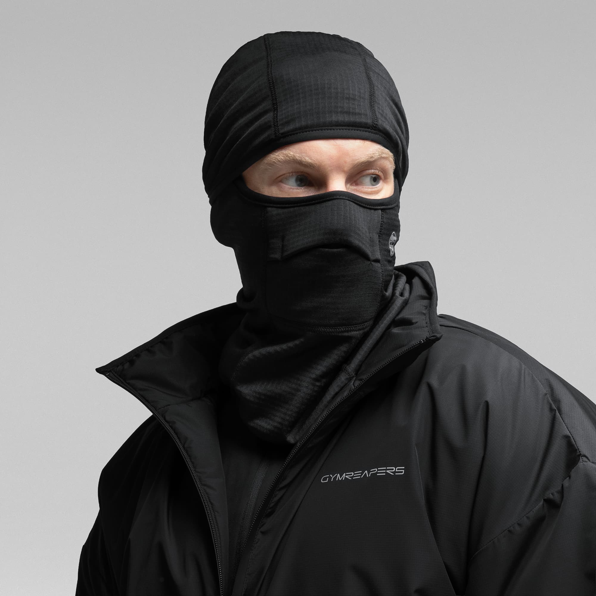 Athlete wearing the Stryda™ Balaclava full face covered