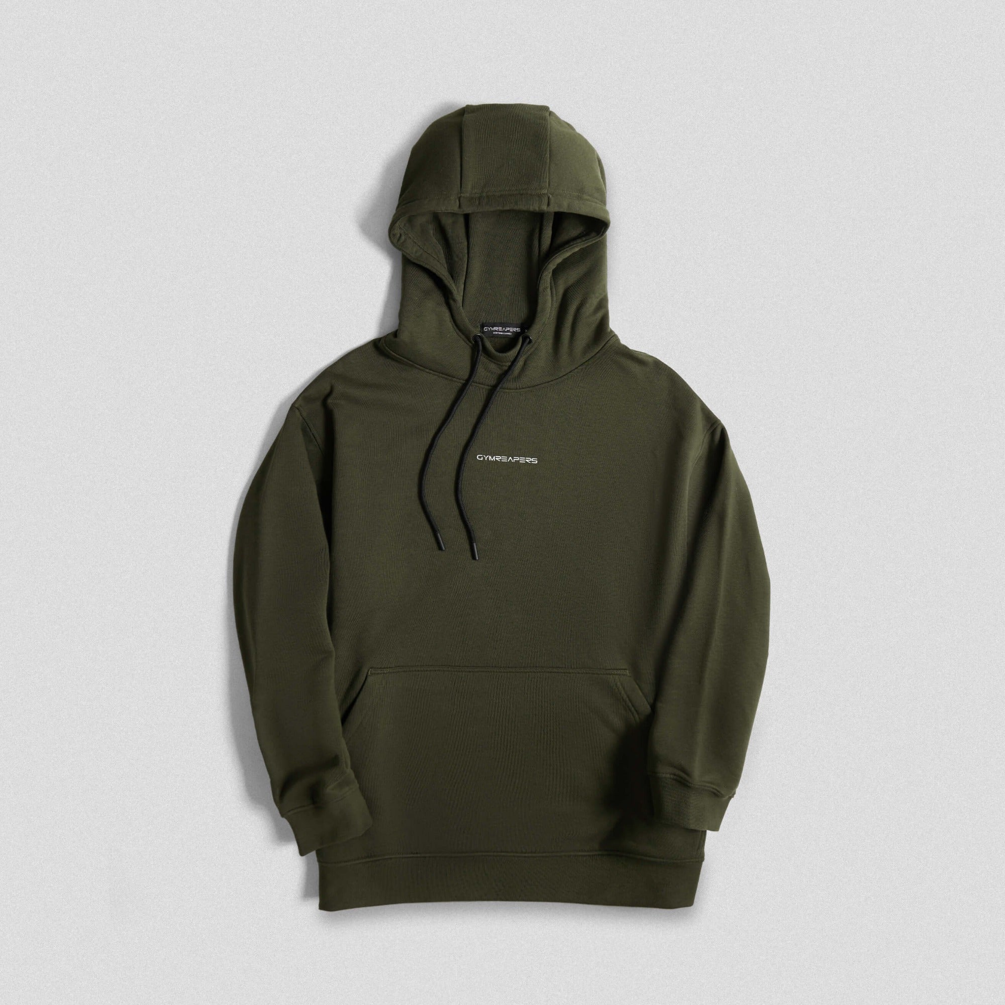 axis hoodie od green front