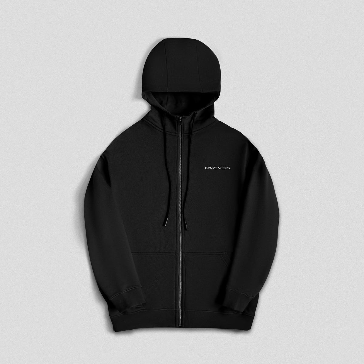 Gymreapers Axis Zip-Up Hoodie - Black/White