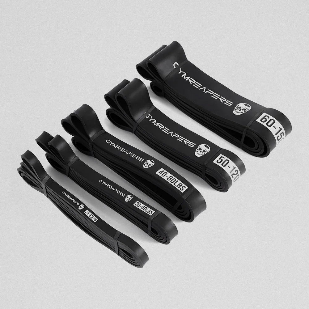 Gymreapers Resistance Bands Set All Black (20-150 lbs)