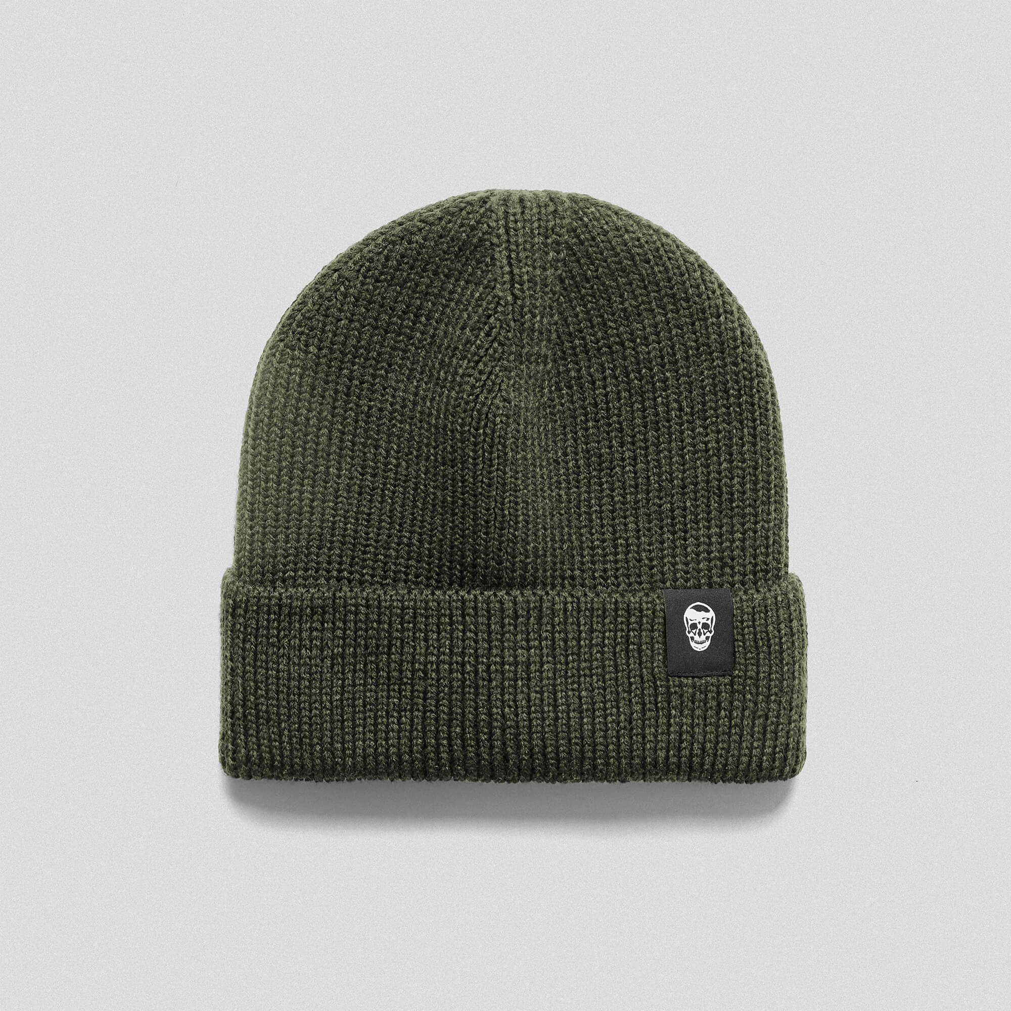 green beanie front