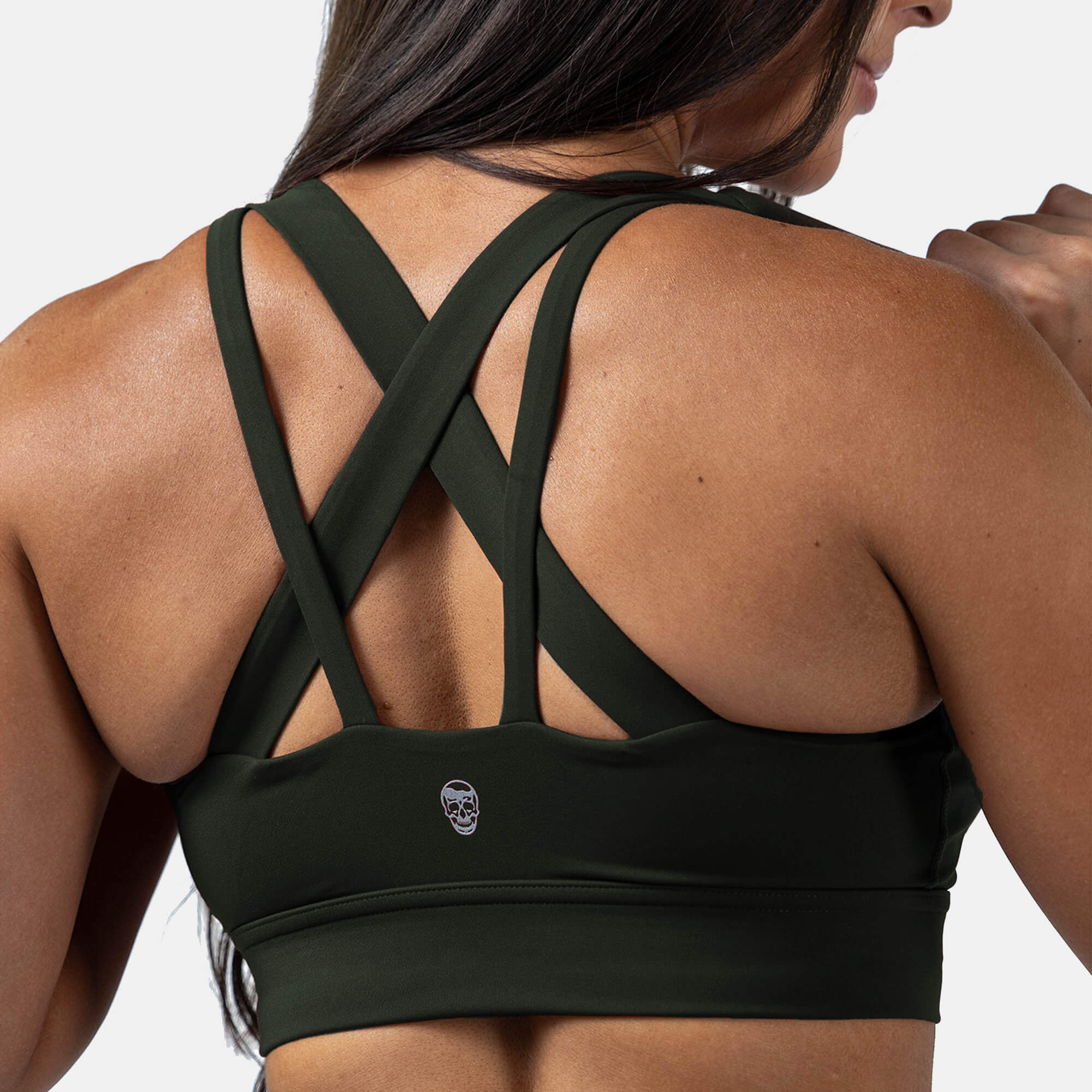 harmony bra forest green back close up
