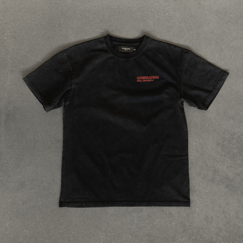 hell on earth graphic tee front concrete