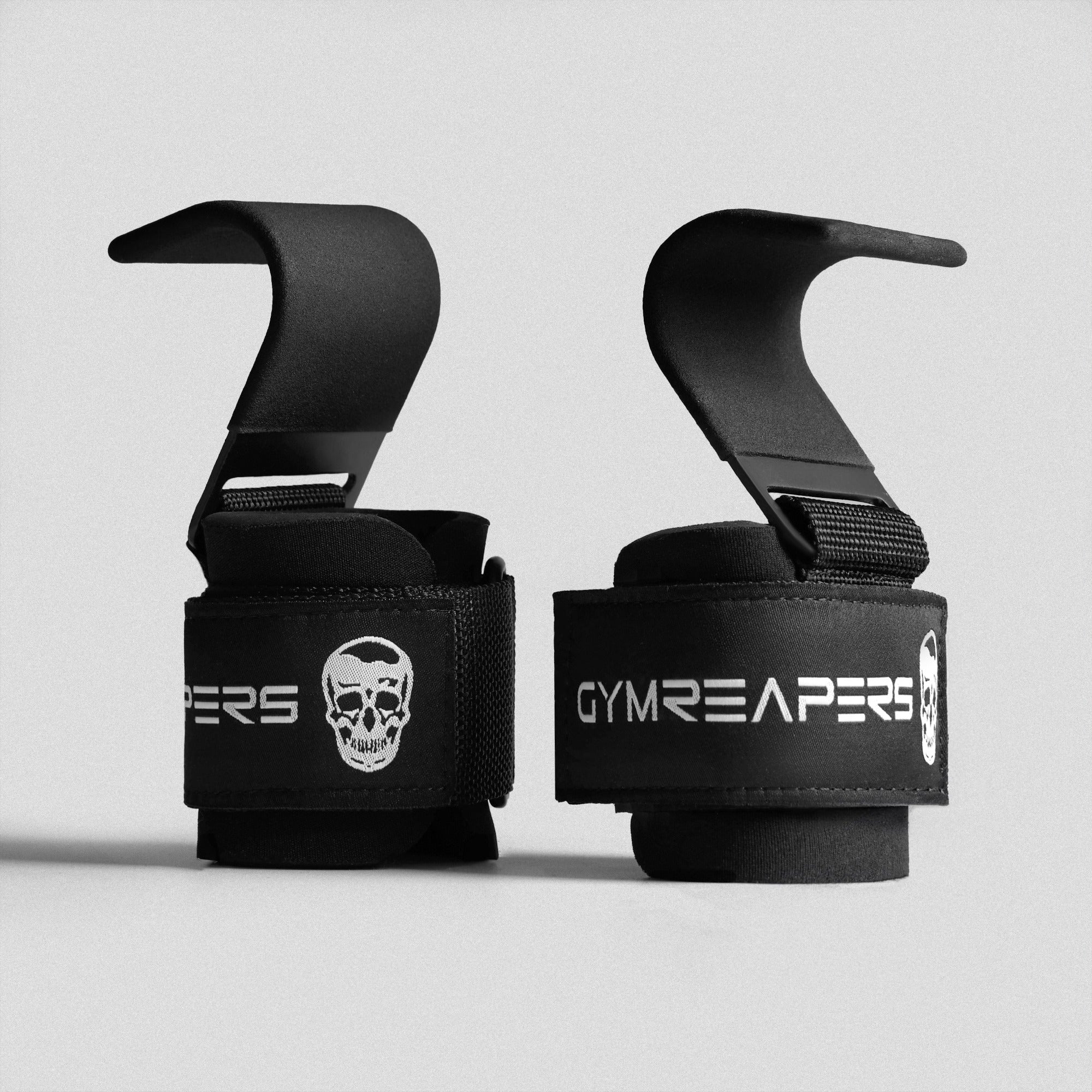 Gymreapers Weight Lifting Hooks Pair, Heavy Duty Power Wrist Straps Hand Grip Support for Deadlifts, Pull Ups, Shrugs - Gym Gloves for Men and Women