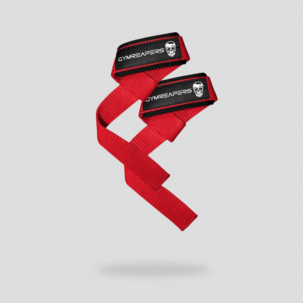 Lifting Straps  Premium Padded Weightlifting Straps - Red/Black