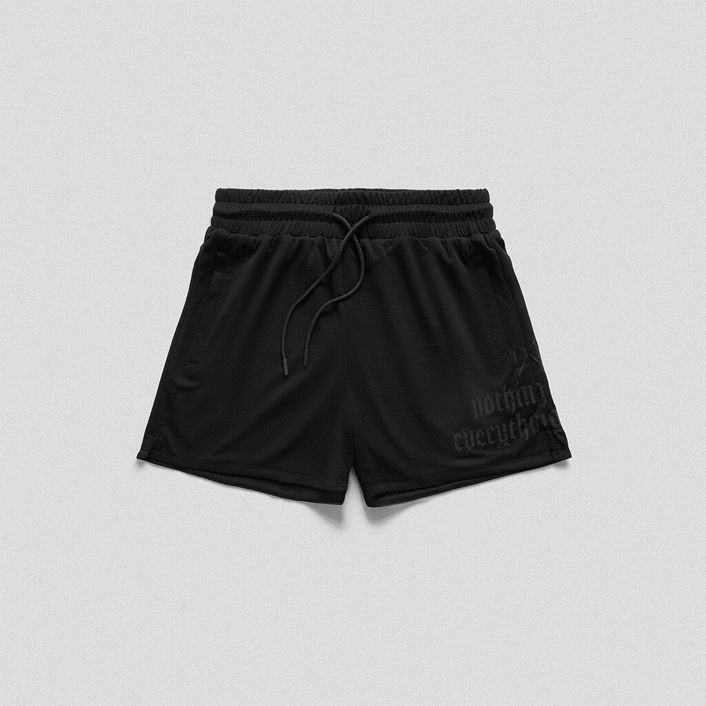 mantra mesh shorts black black front