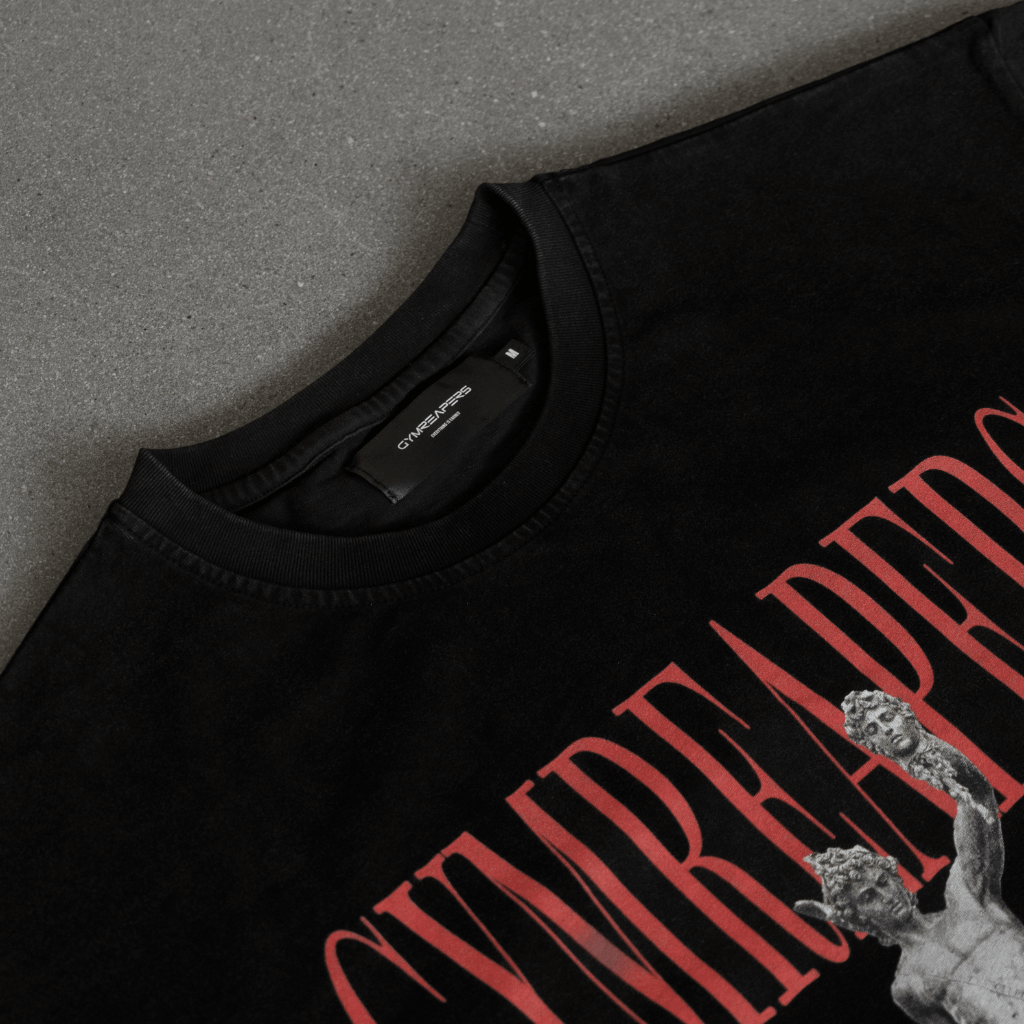 proceed with violence graphic tee close up