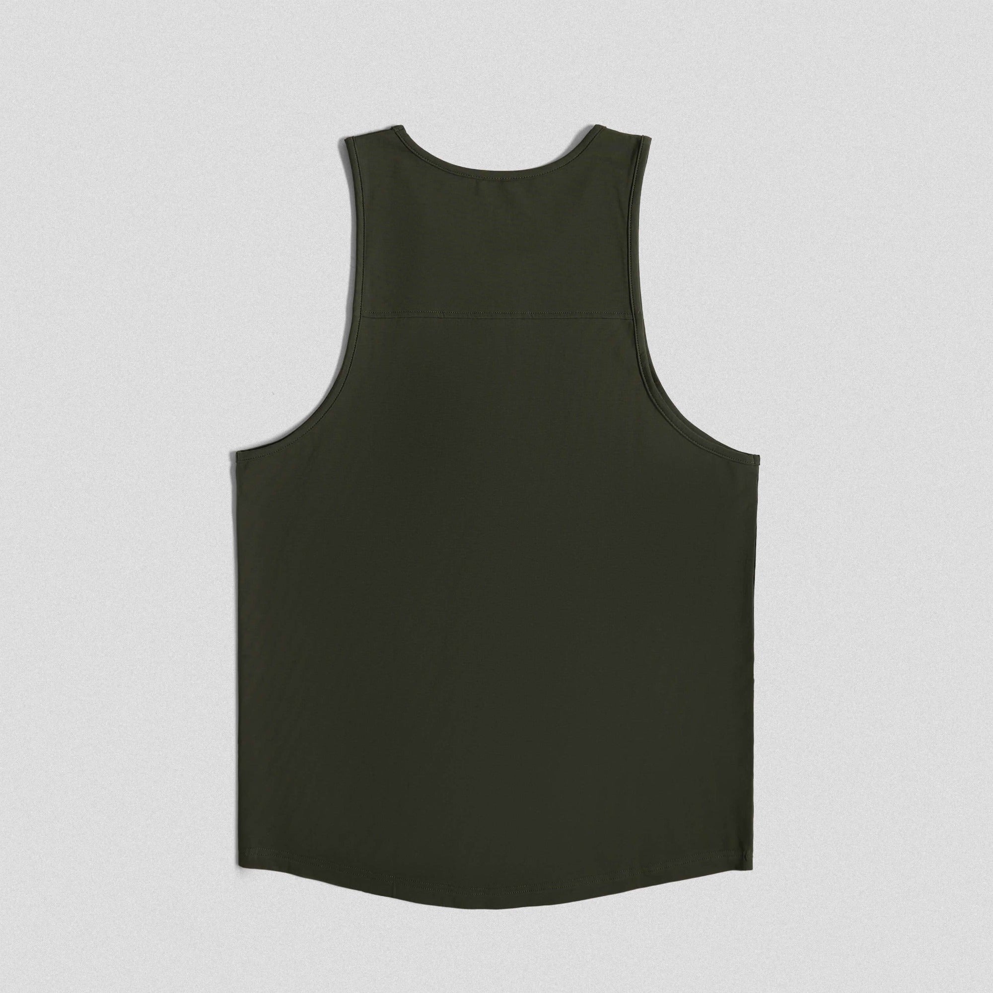 scoop hem tank green back