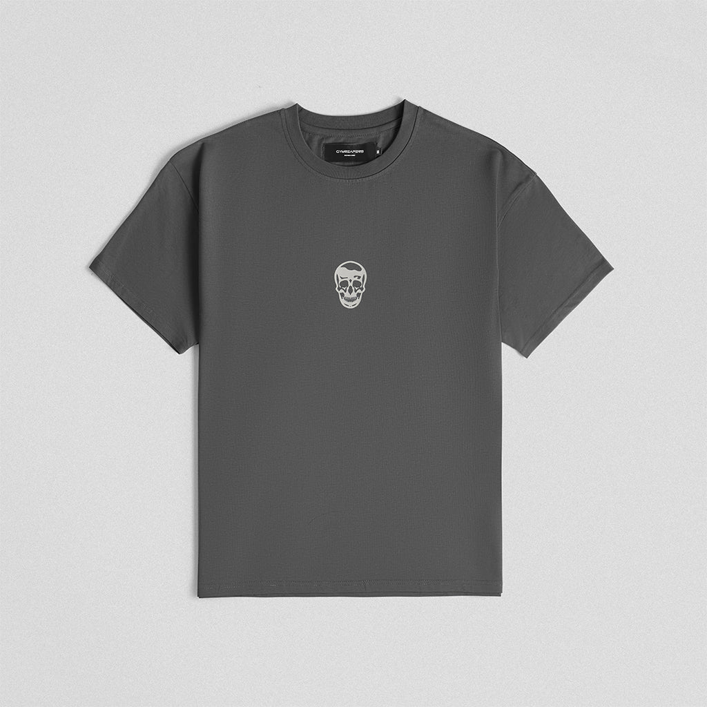 skull tee charcoal front