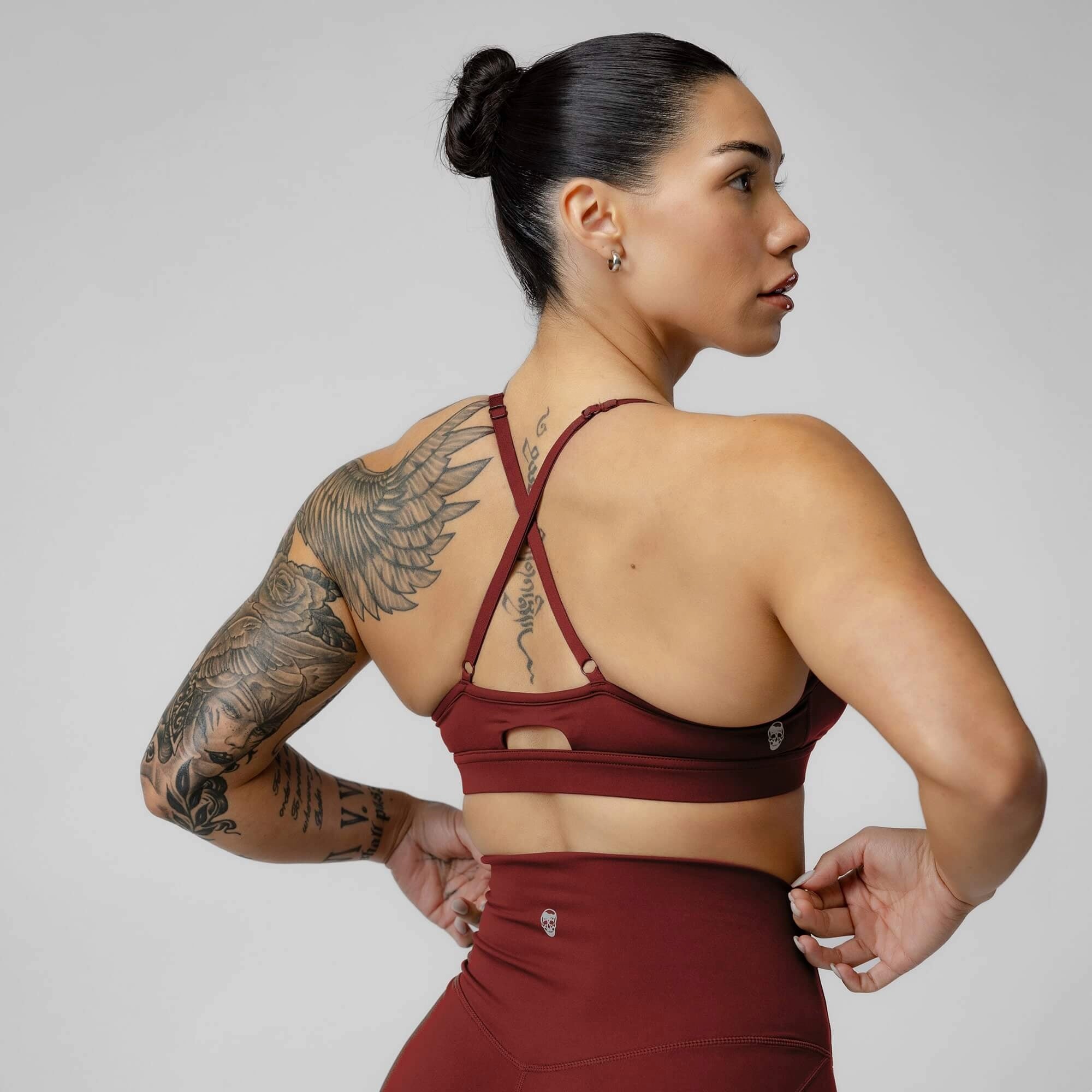 strive bra ember red back