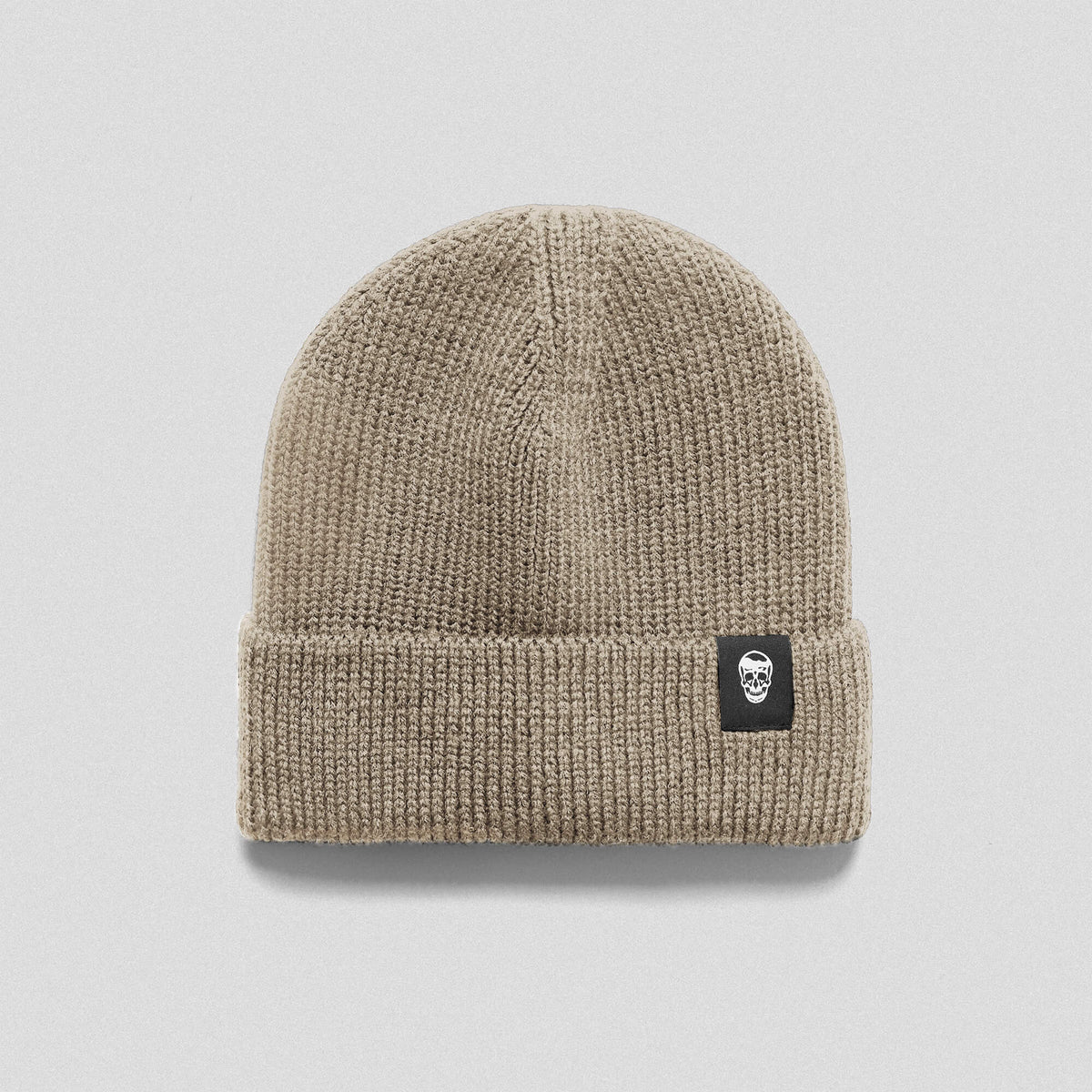 Gymreapers Ribbed Knit Skull Beanie - Tan display picture 2