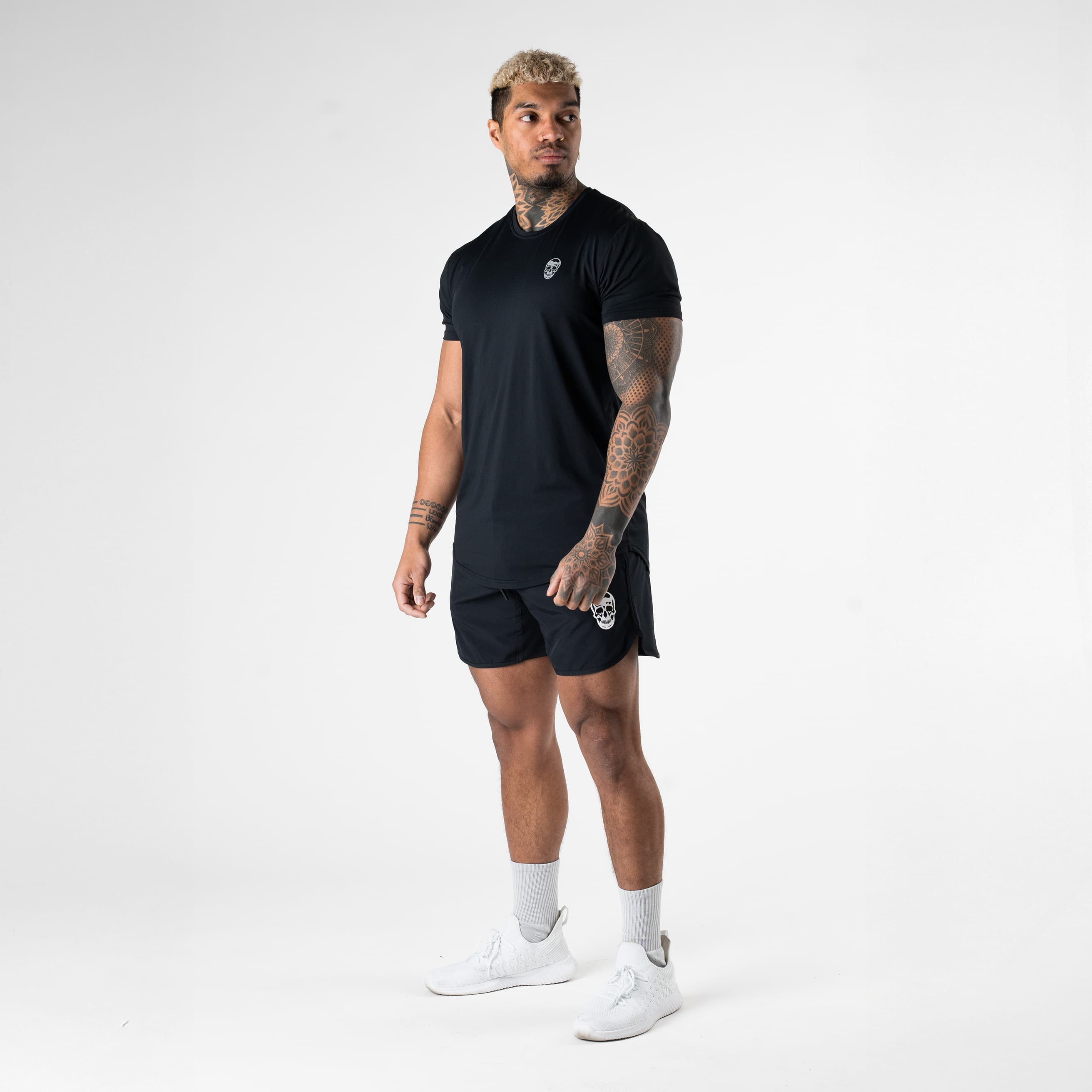 training shorts black studio full