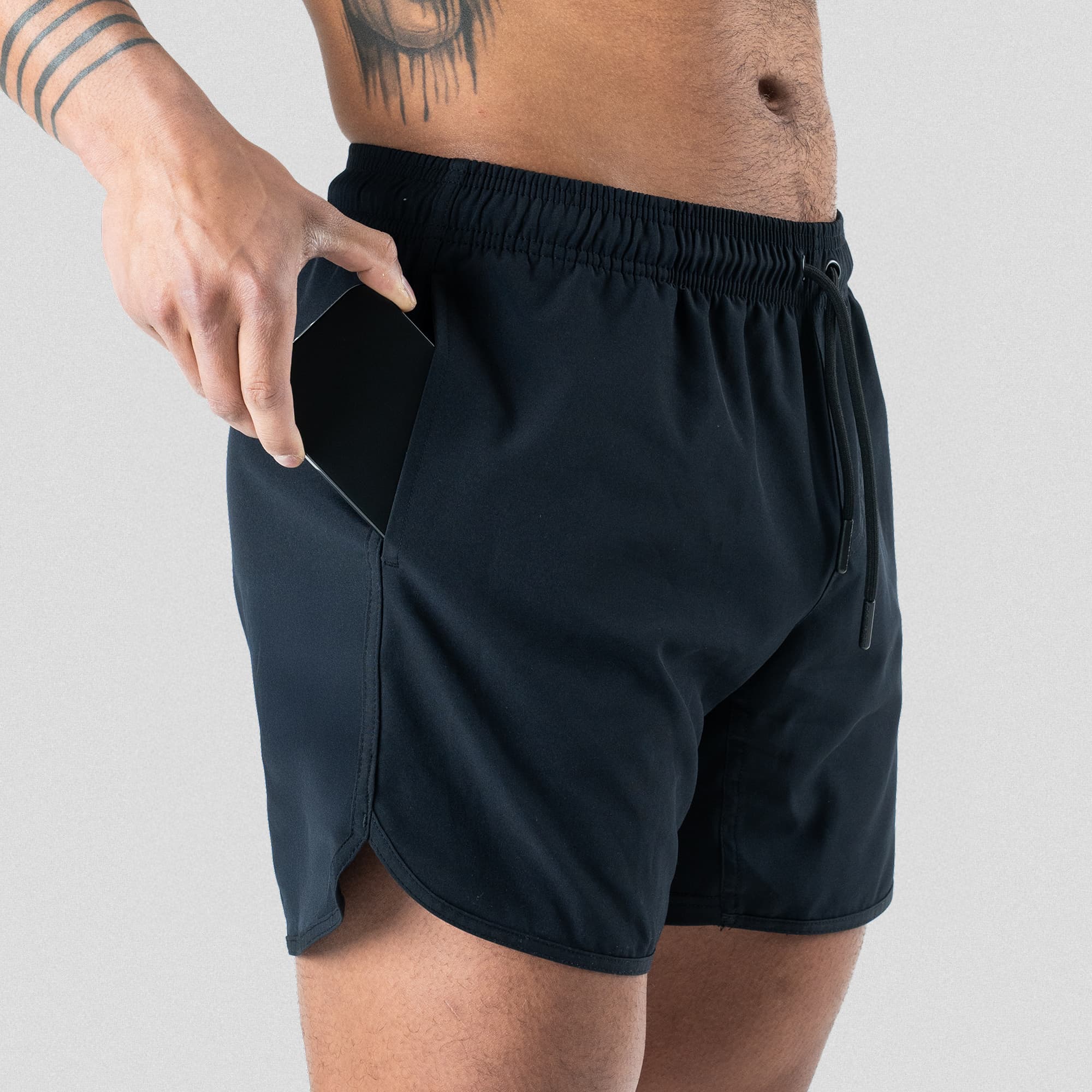 training shorts black studio phone