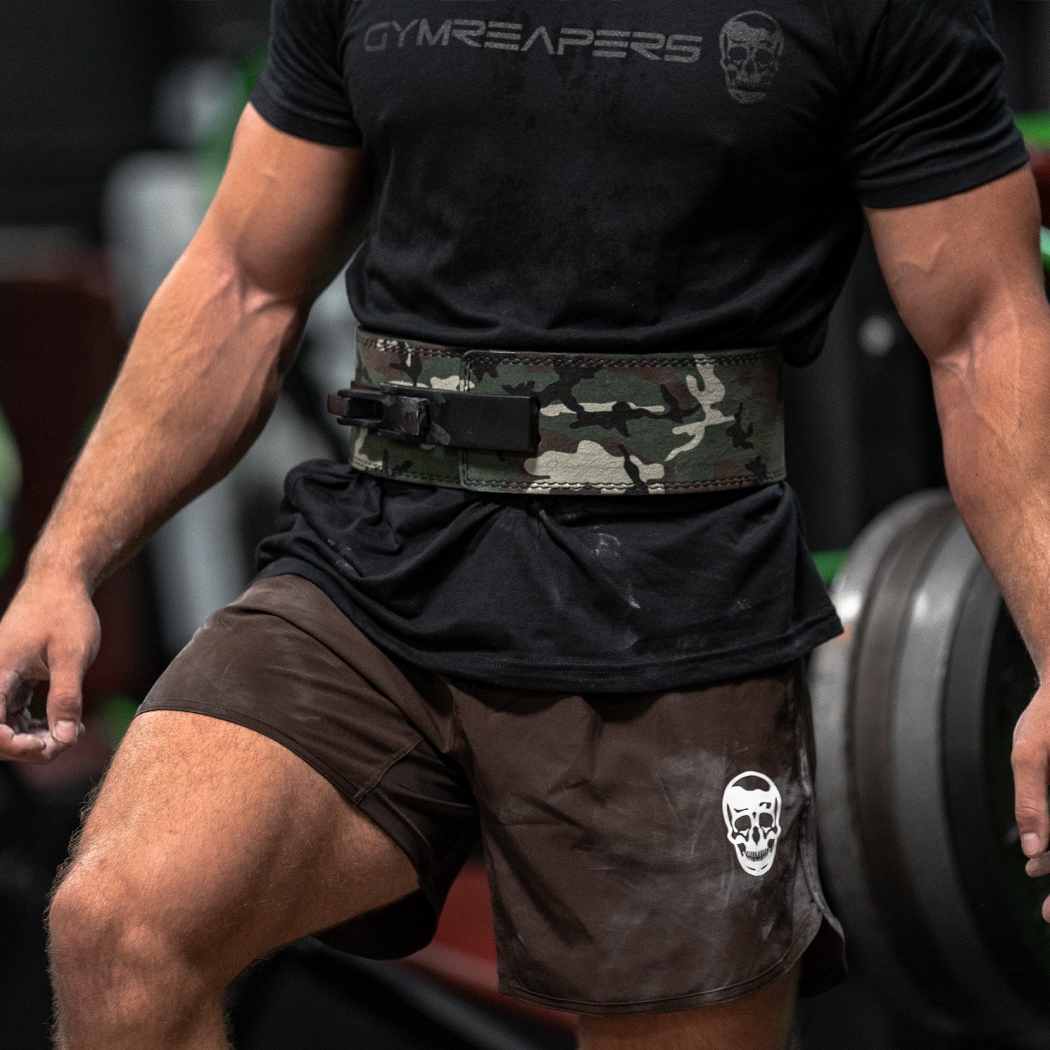 lever belt woodland camo