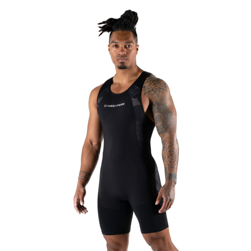 mens singlet black camo