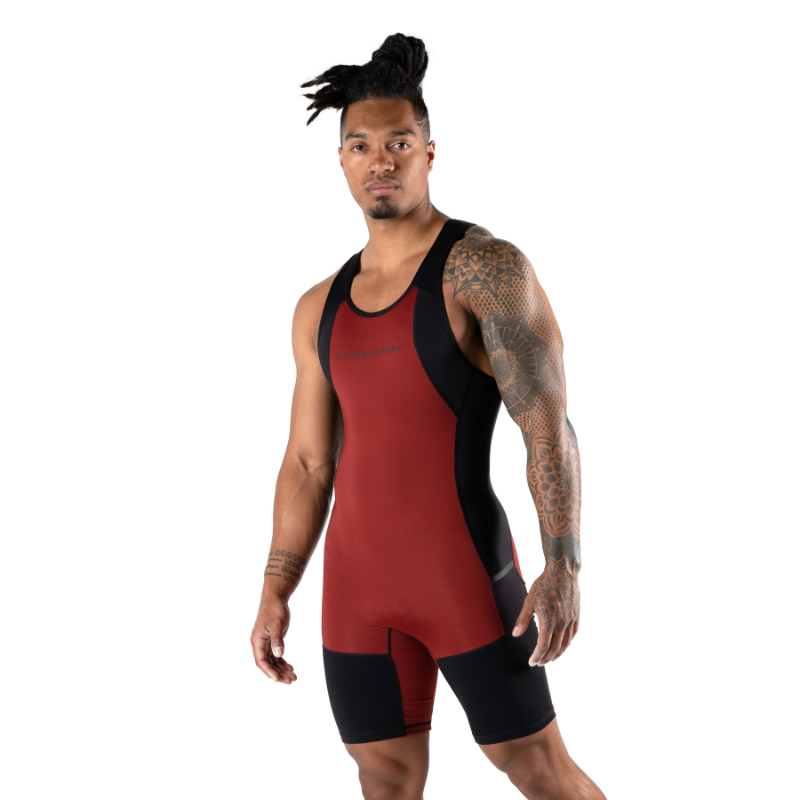 mens weightlifting singlet red