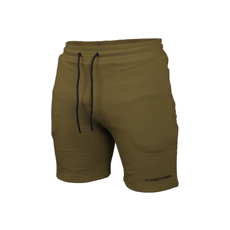 Olive green sweat shorts deals