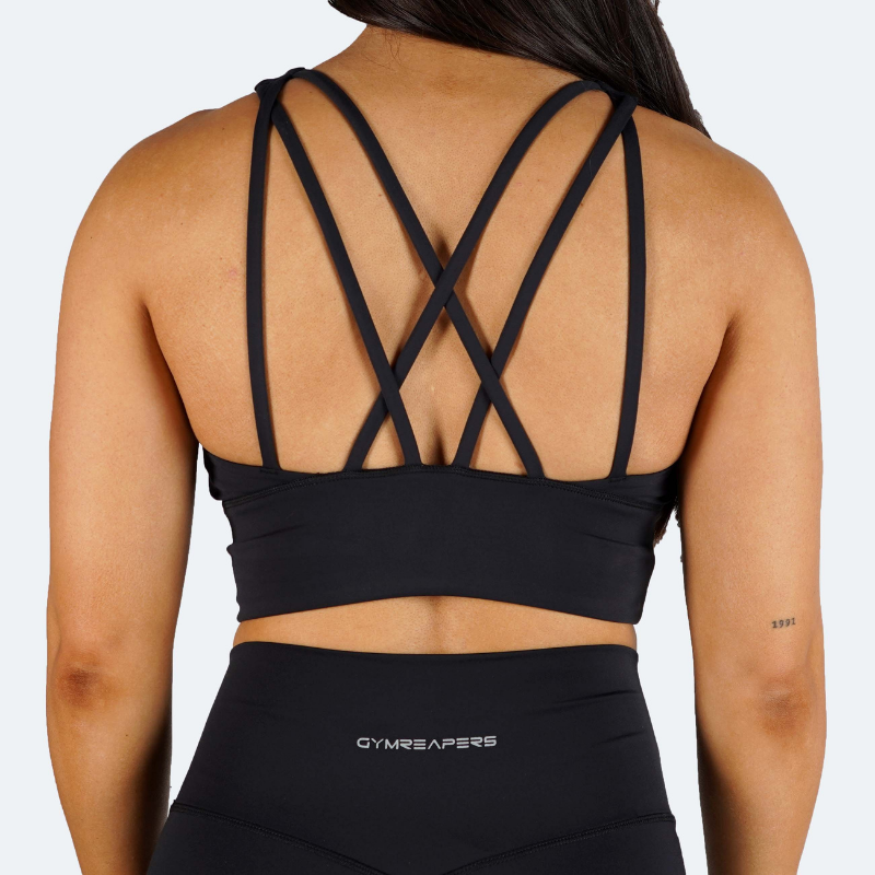 high neck bra black