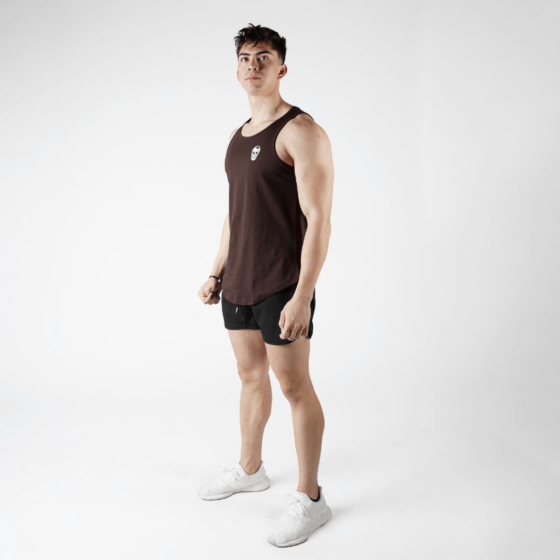 brown tank top