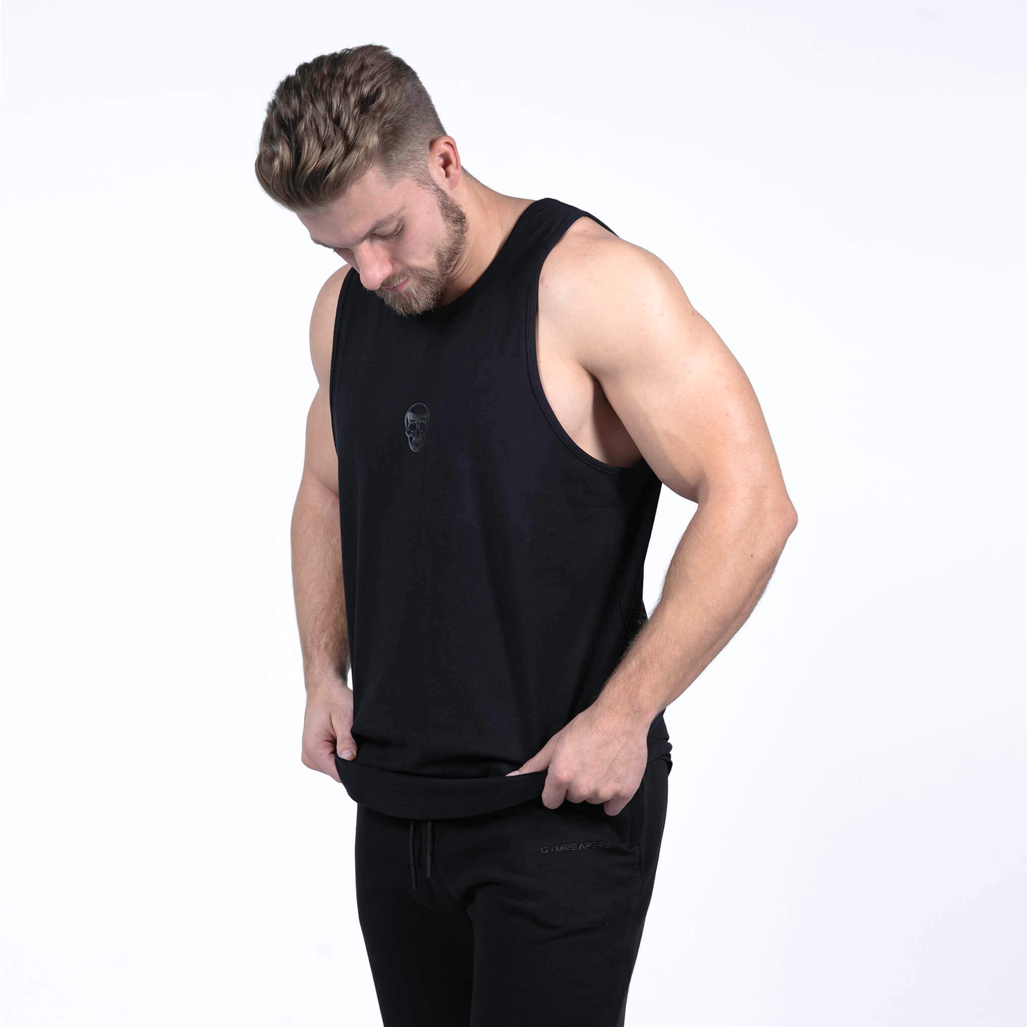 scoop hem tank black side