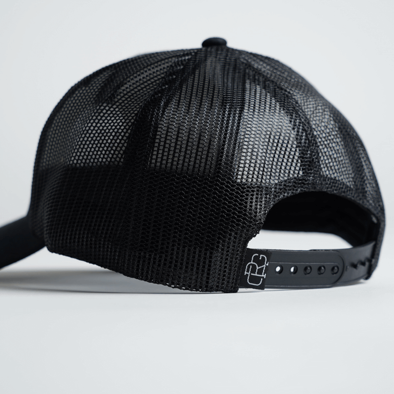 trucker hat black white
