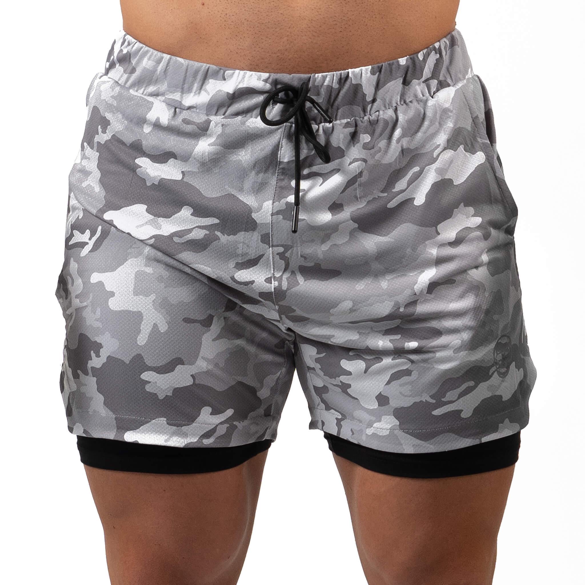 white camo mesh shorts