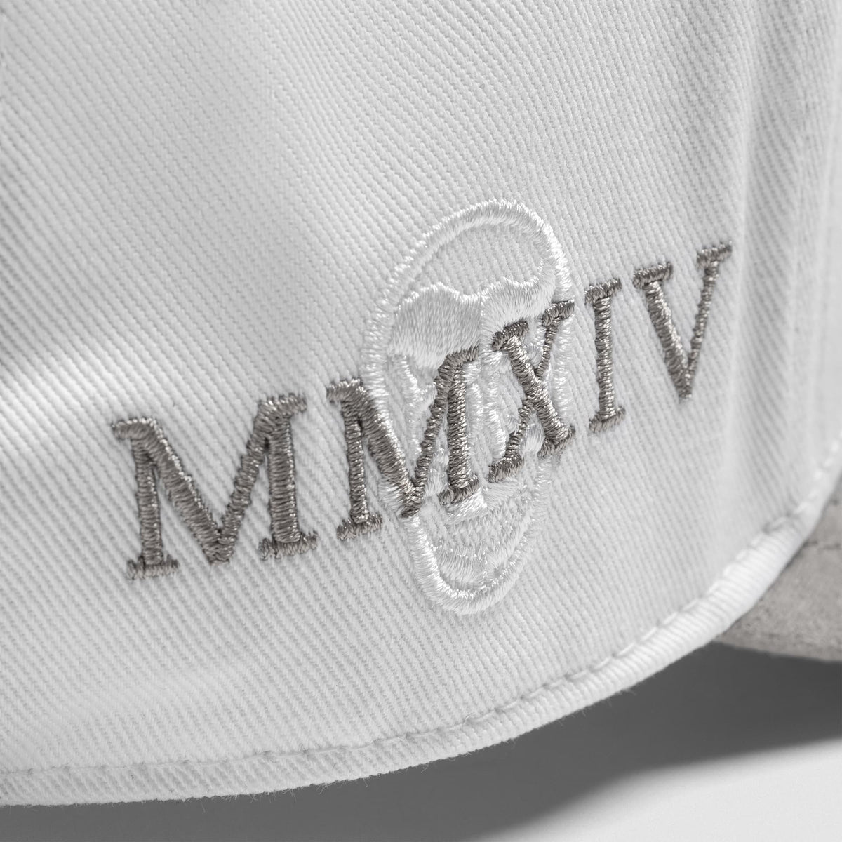 5-Panel Initial Suede Hat - White/Gray