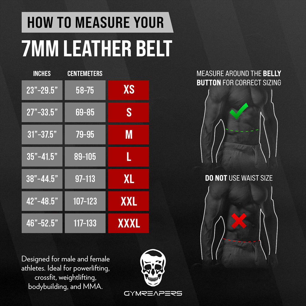 leather belt size chart