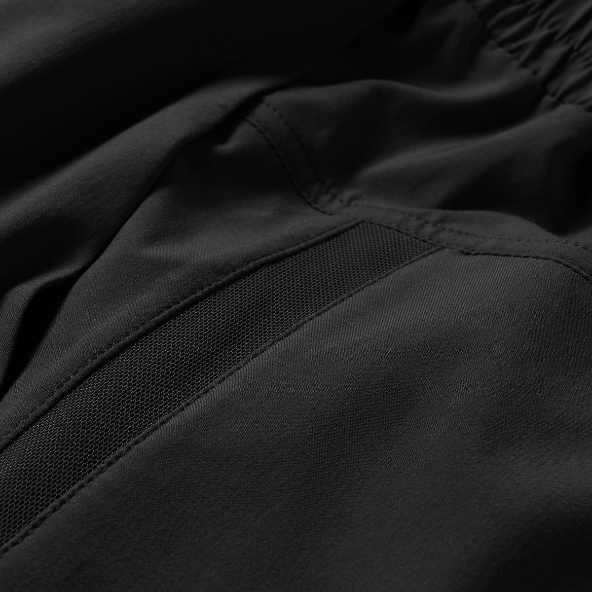 Axis 6" Lined Shorts - Black/White fabric texture detail