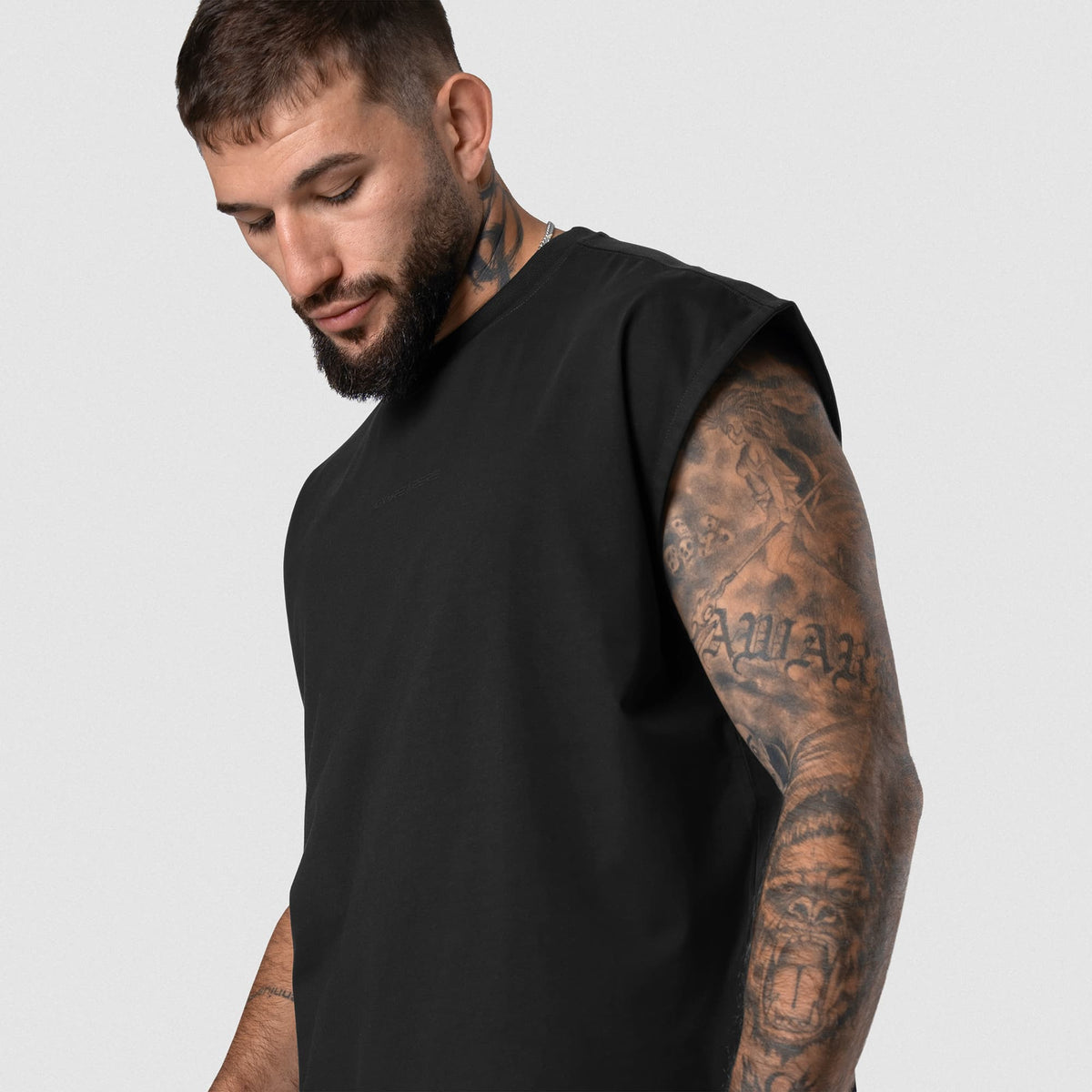 Men’s Axis Cap Sleeve Tank - Black/Black side fit
