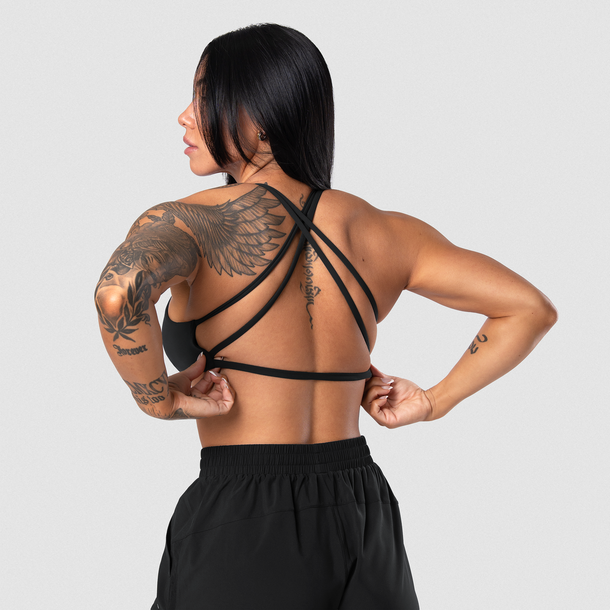 Axis Open Back Bra - Black