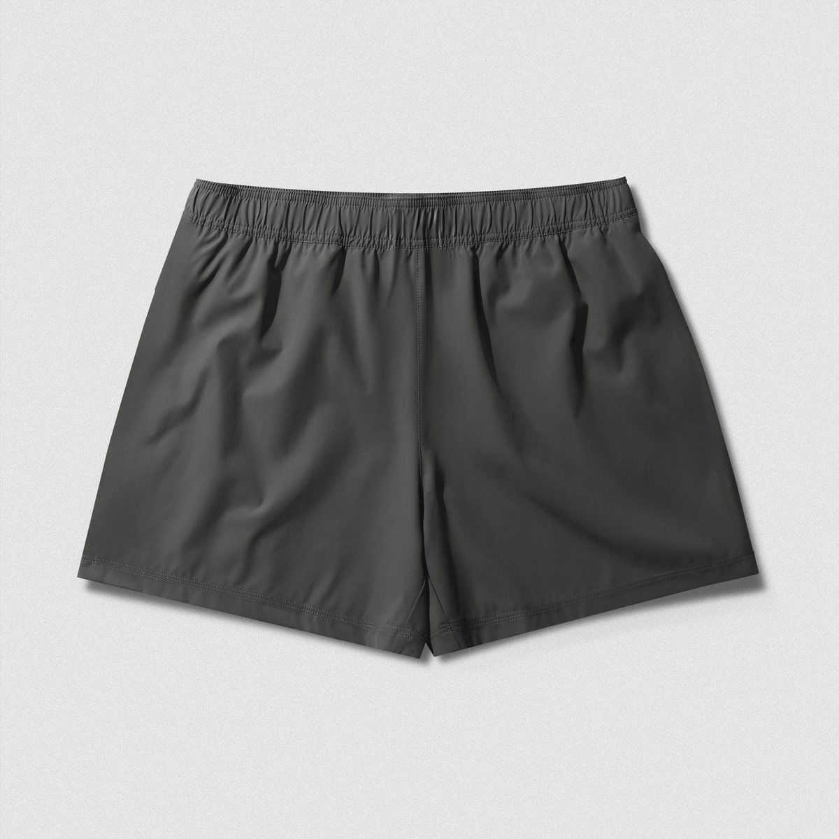 Back view of Men's Conquer 5 Inch Shorts - Dark Gray